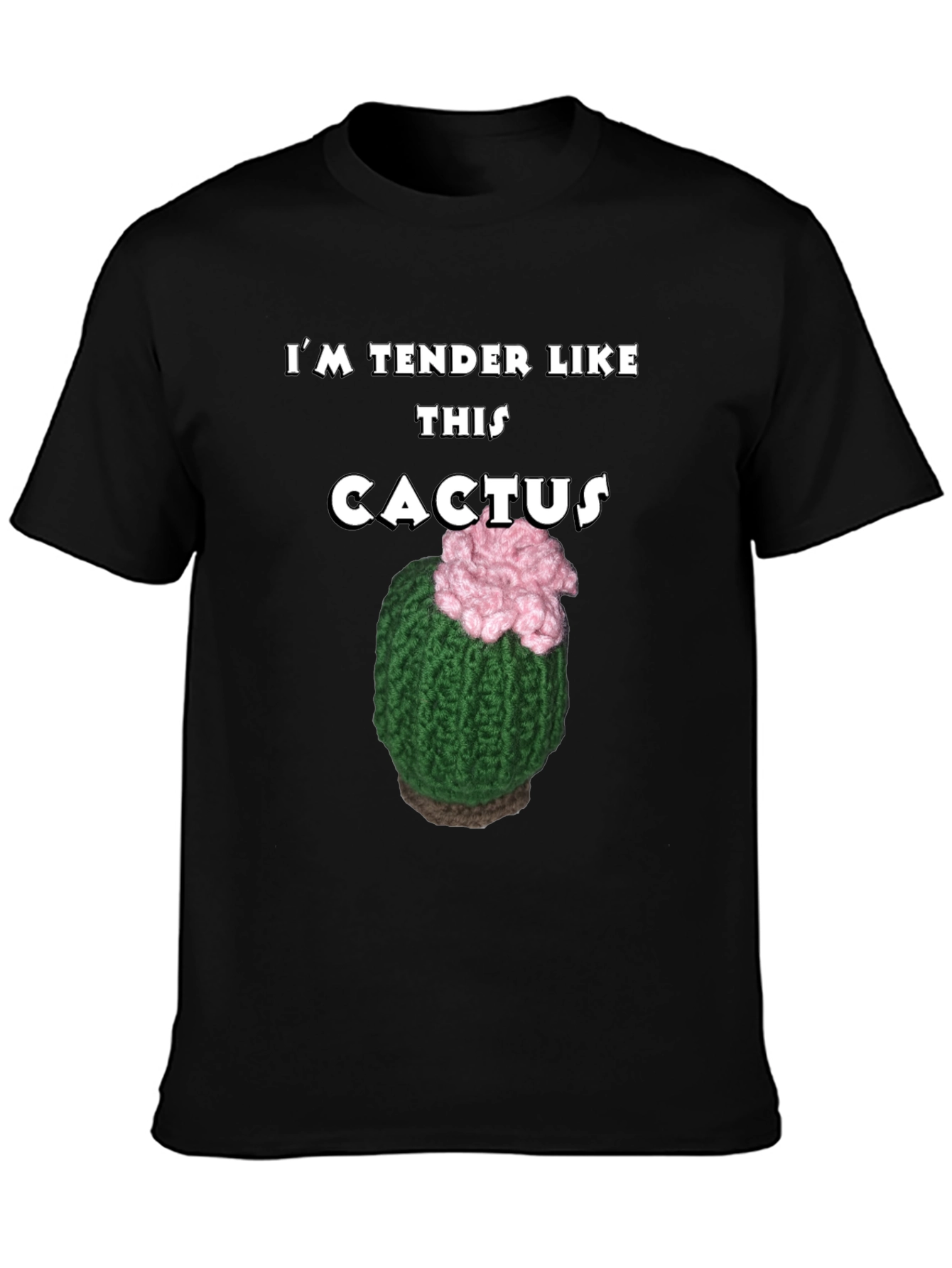 Black Tender Like This Cactus T-Shirt Funny Statement Tee view 3