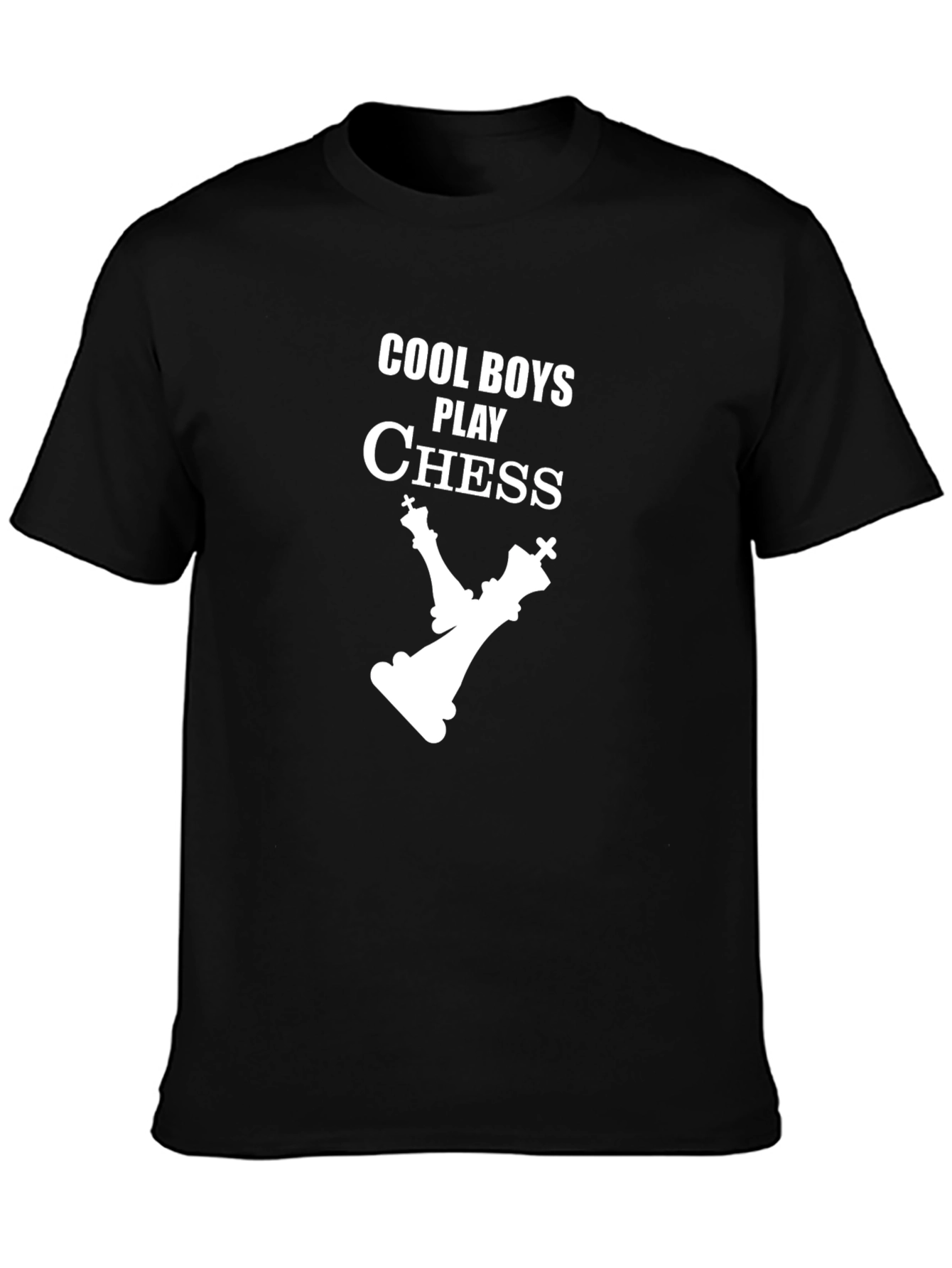 Black Cool Boys Play Chess Graphic T-Shirt view 3