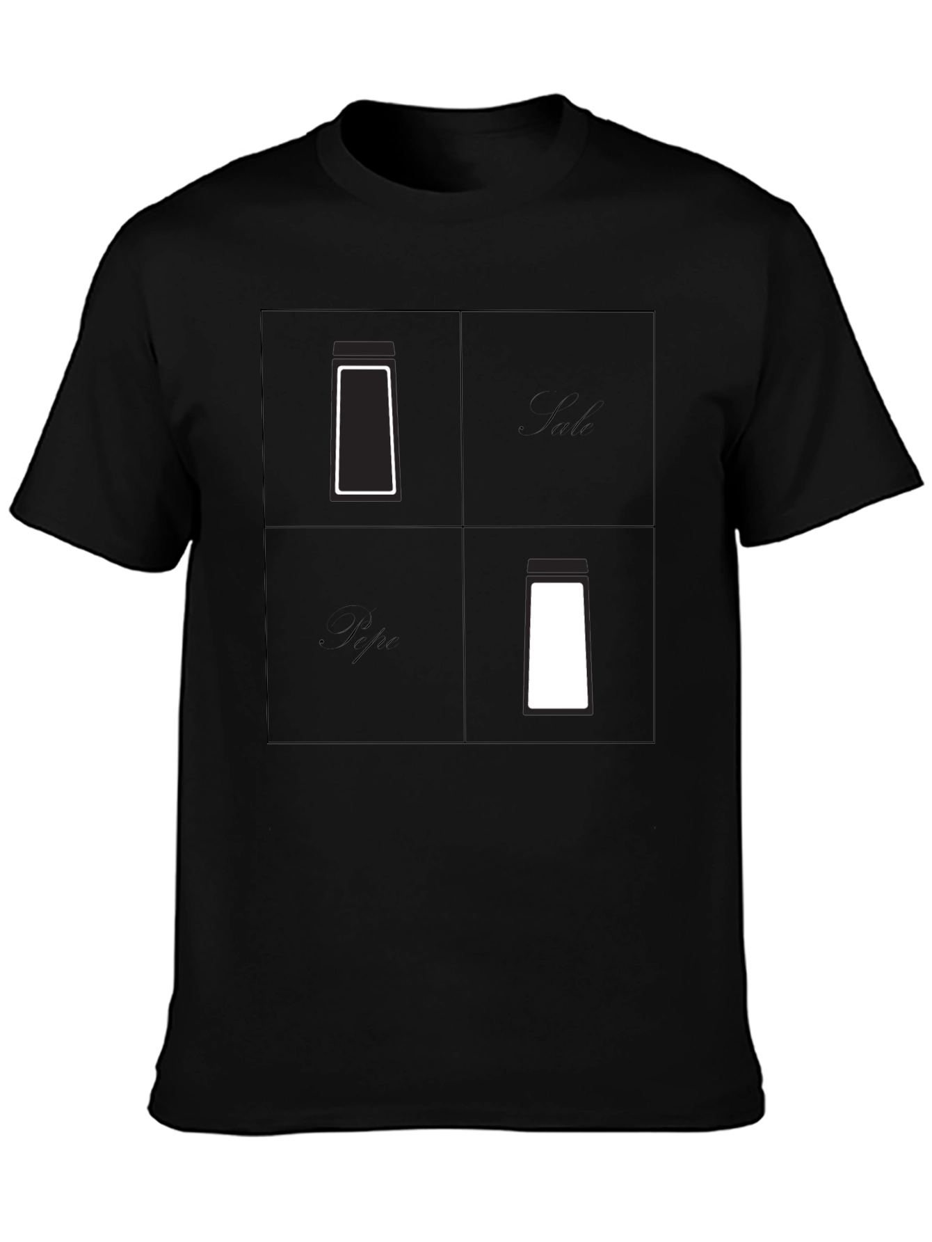 Black Salt & Pepper Graphic Tee - Minimalist Design view 3