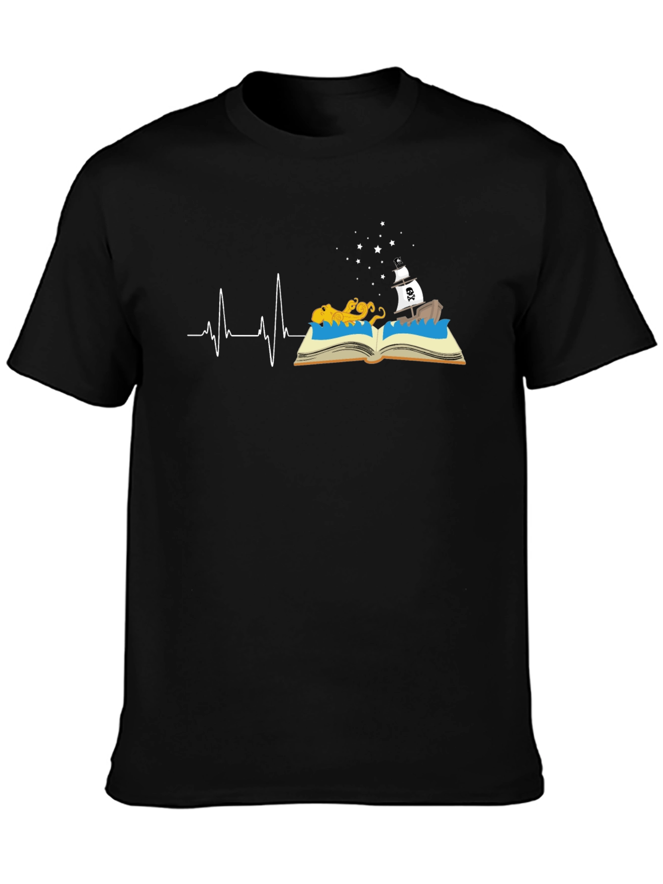 Black Storybook Heartbeat Graphic Tee - Black view 3