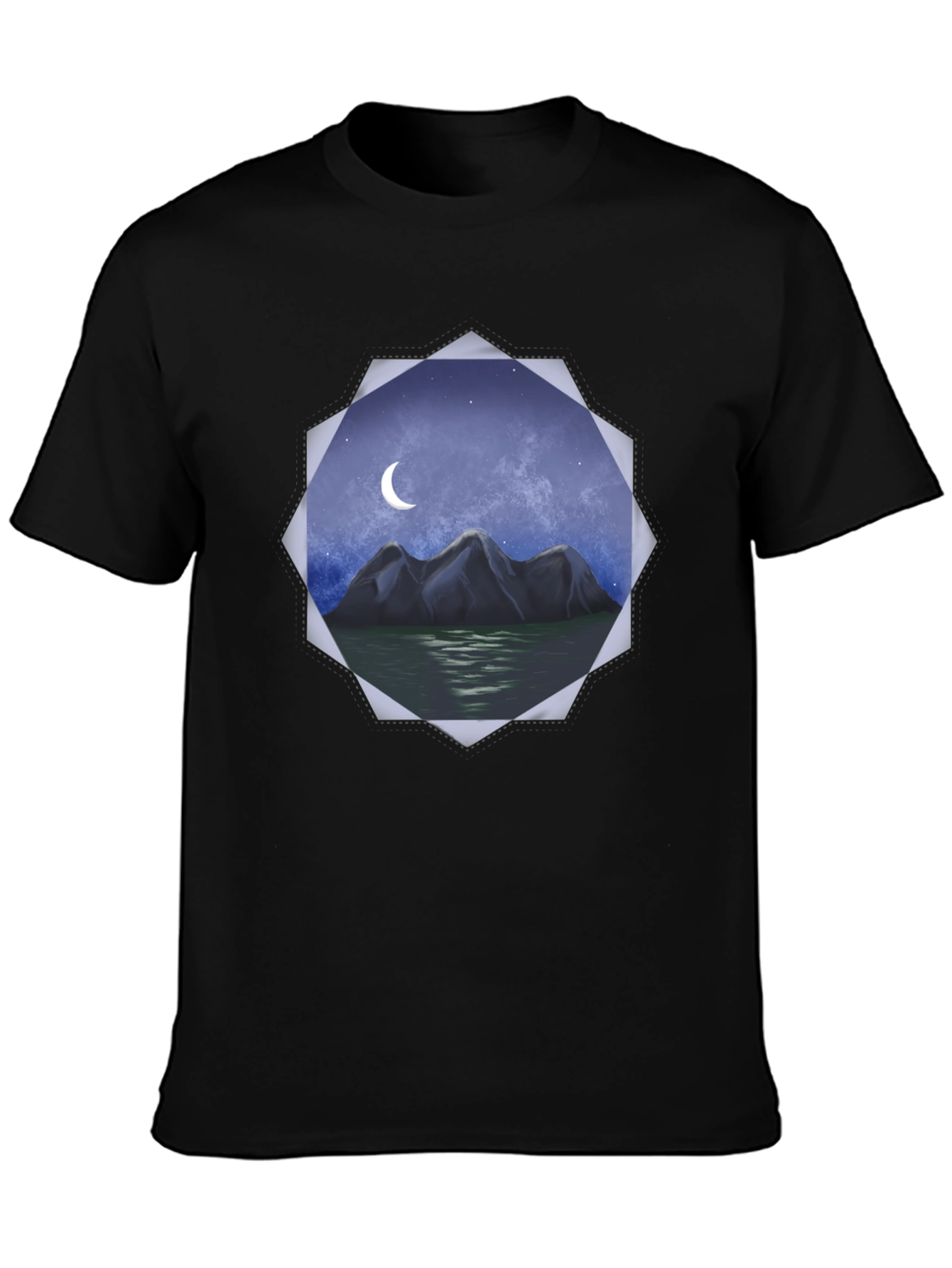 Black Mountain Moon Graphic Tee - Black view 3