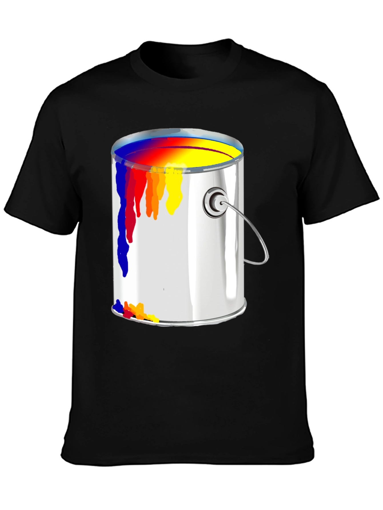 Black Paint Can T-Shirt - Artistic Design view 3
