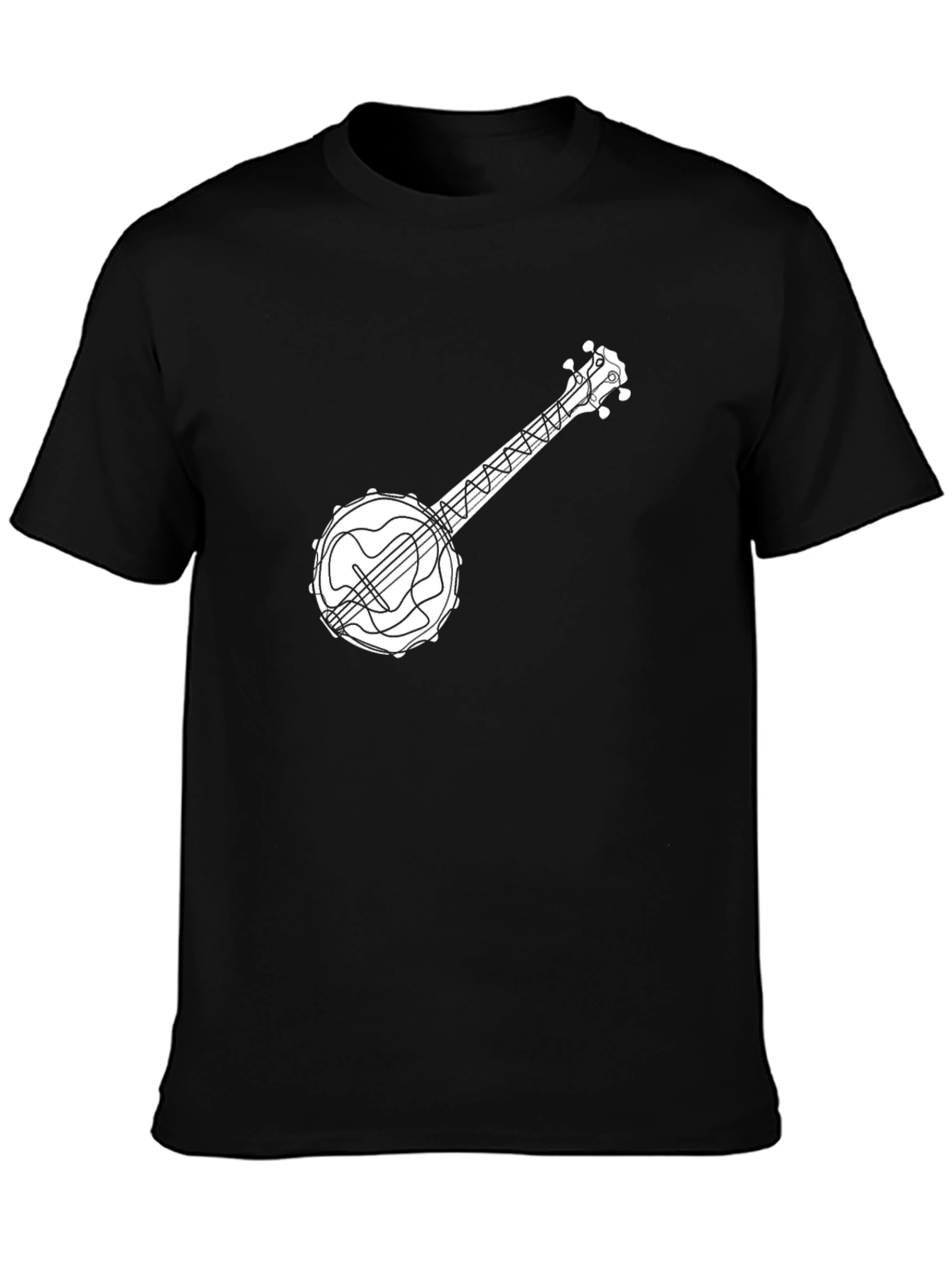 Black Banjo Graphic Tee - Music Lover's T-Shirt view 3