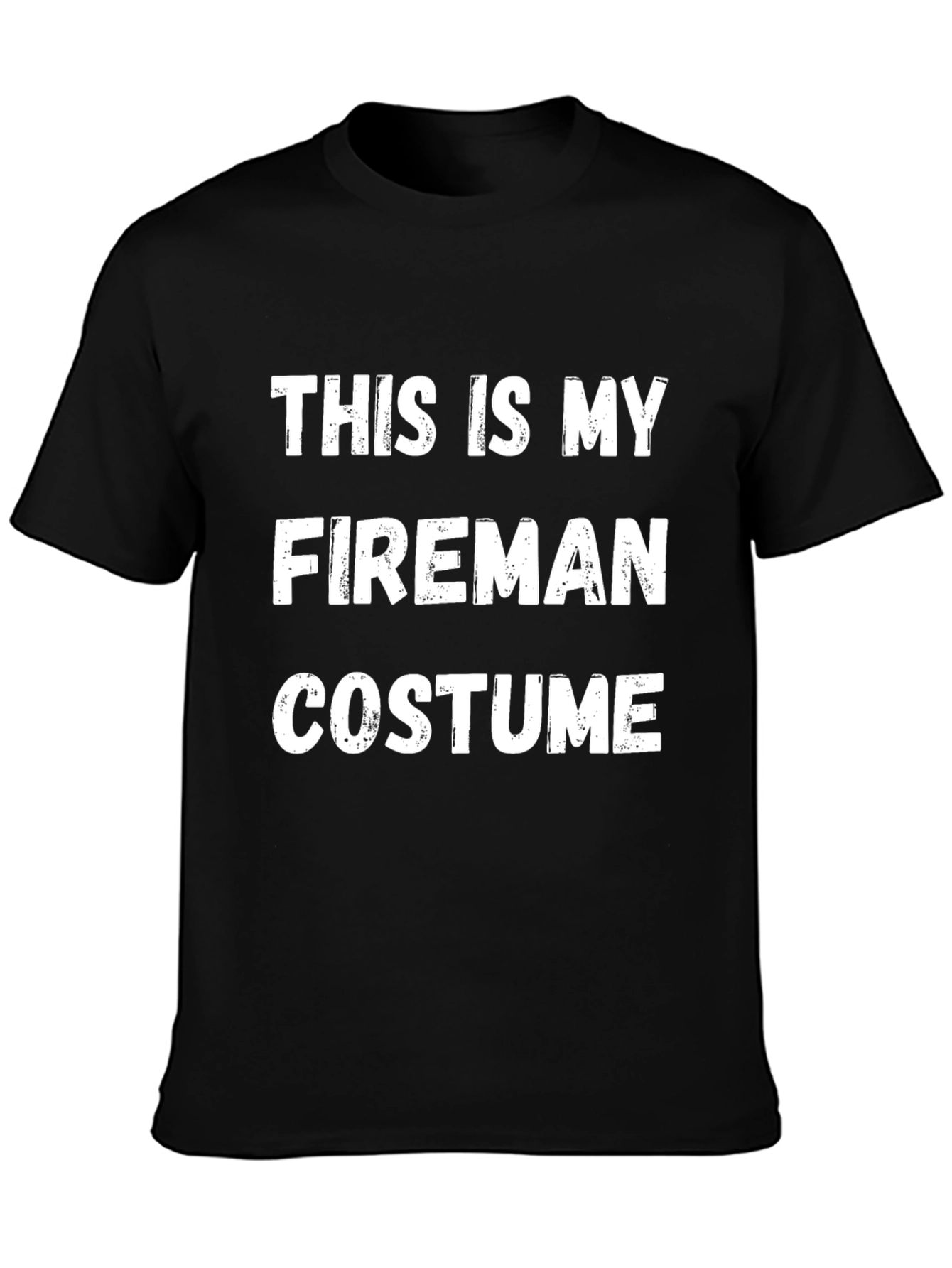 Black Funny Fireman Costume T-Shirt - Halloween Party Tee view 3