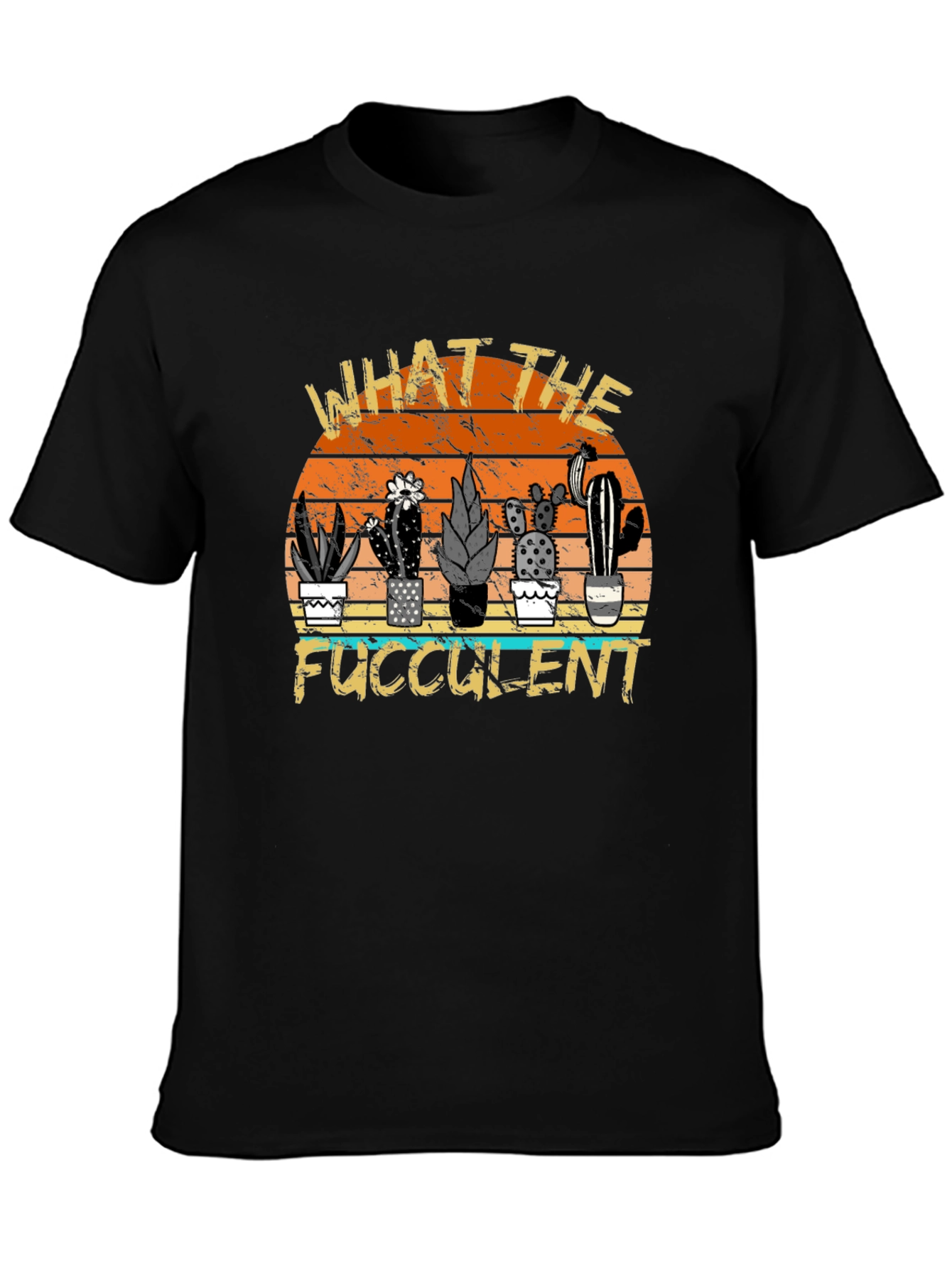 Black What the Fucculent Cactus Graphic Tee view 3