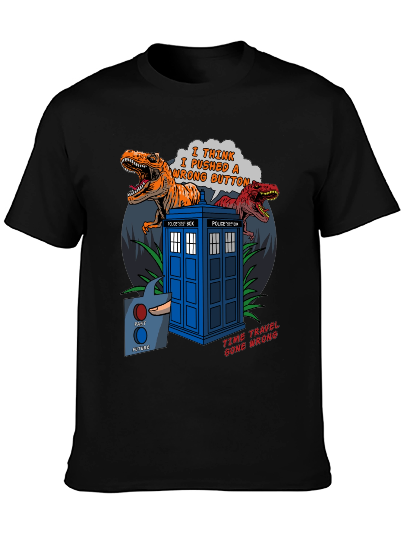 Black Time Travel Gone Wrong T-Shirt view 3