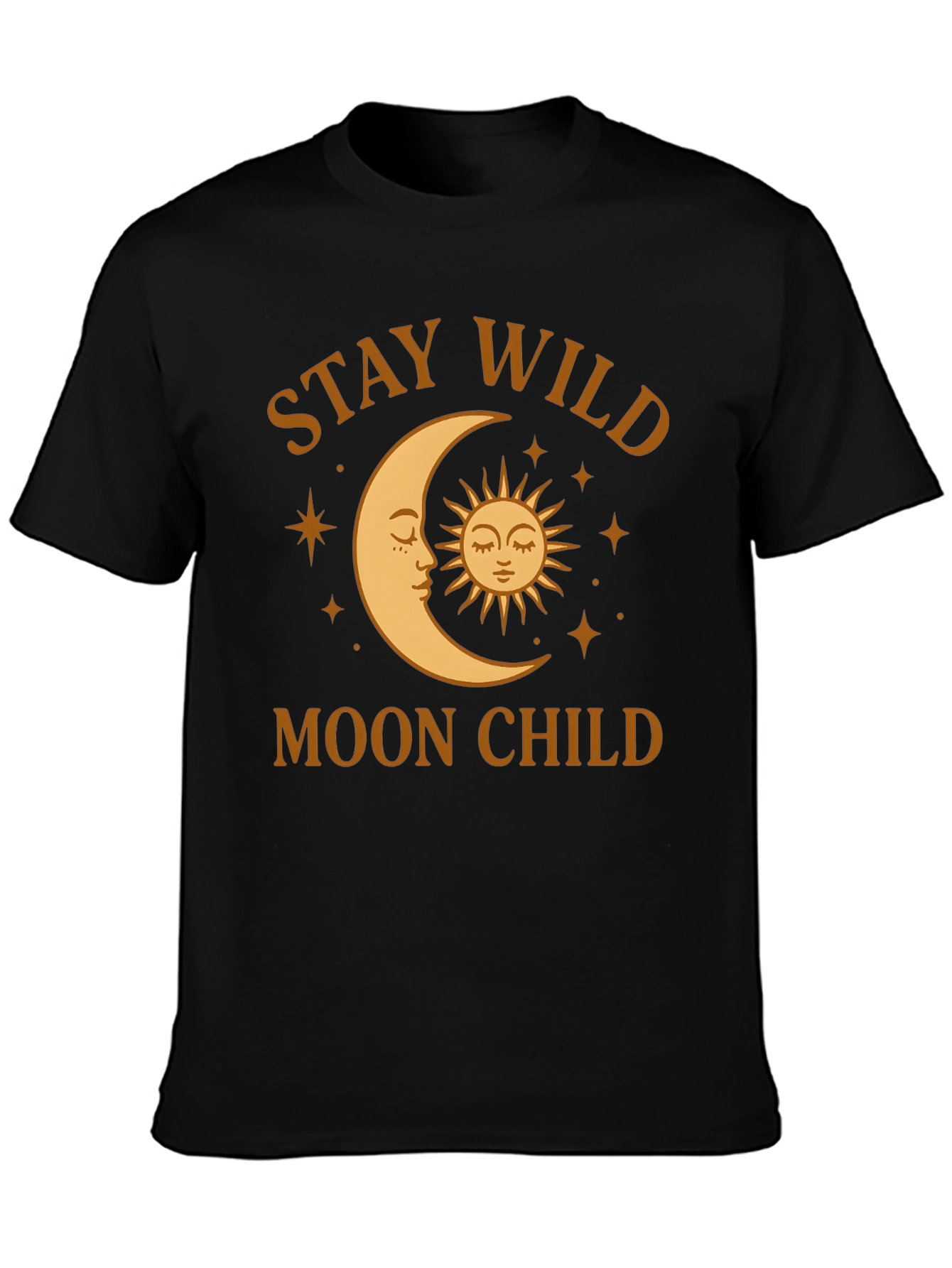 Black Stay Wild Moon Child Graphic T-Shirt view 3