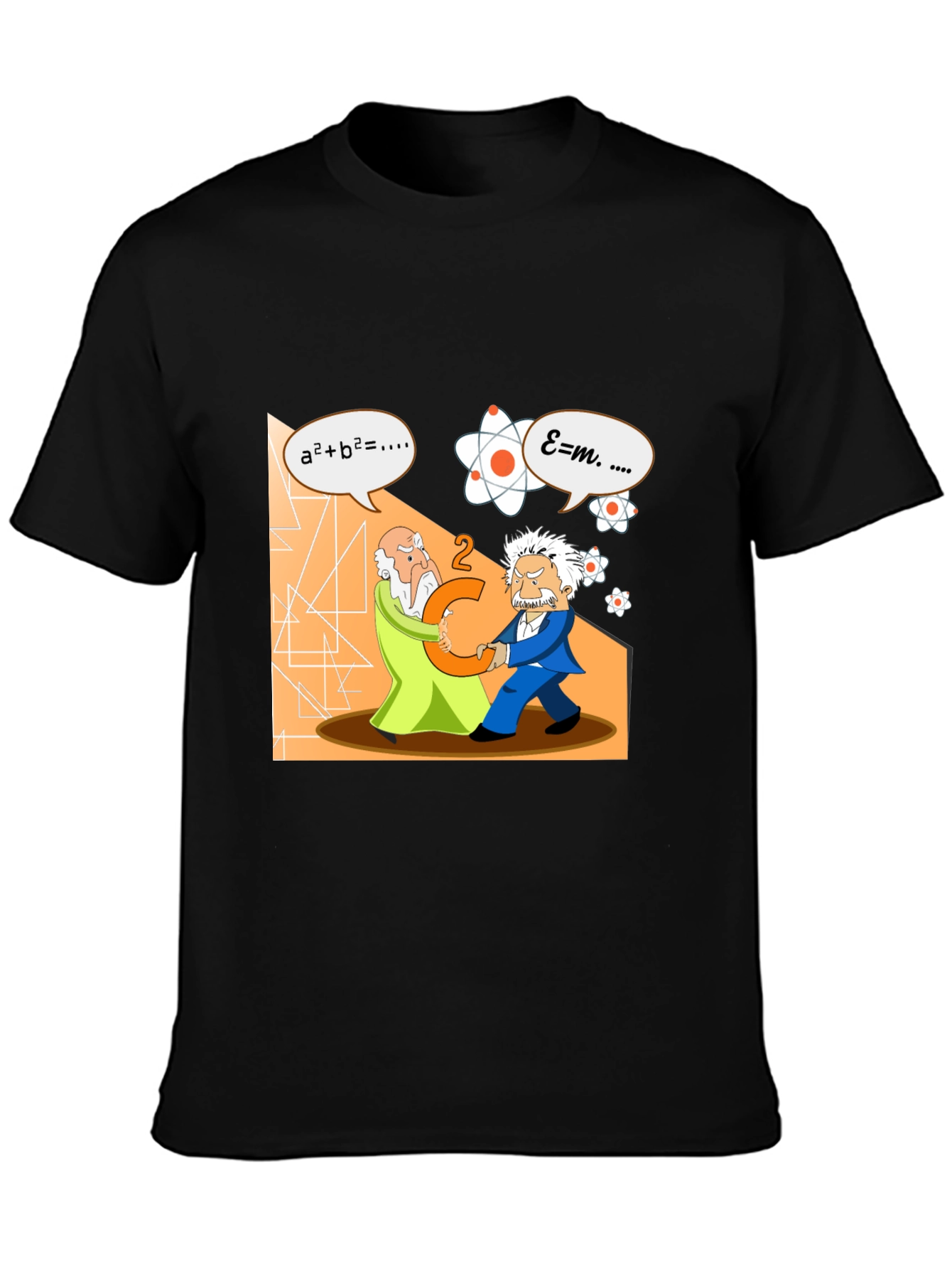 Black Science Humor T-Shirt: Einstein vs. Newton view 3