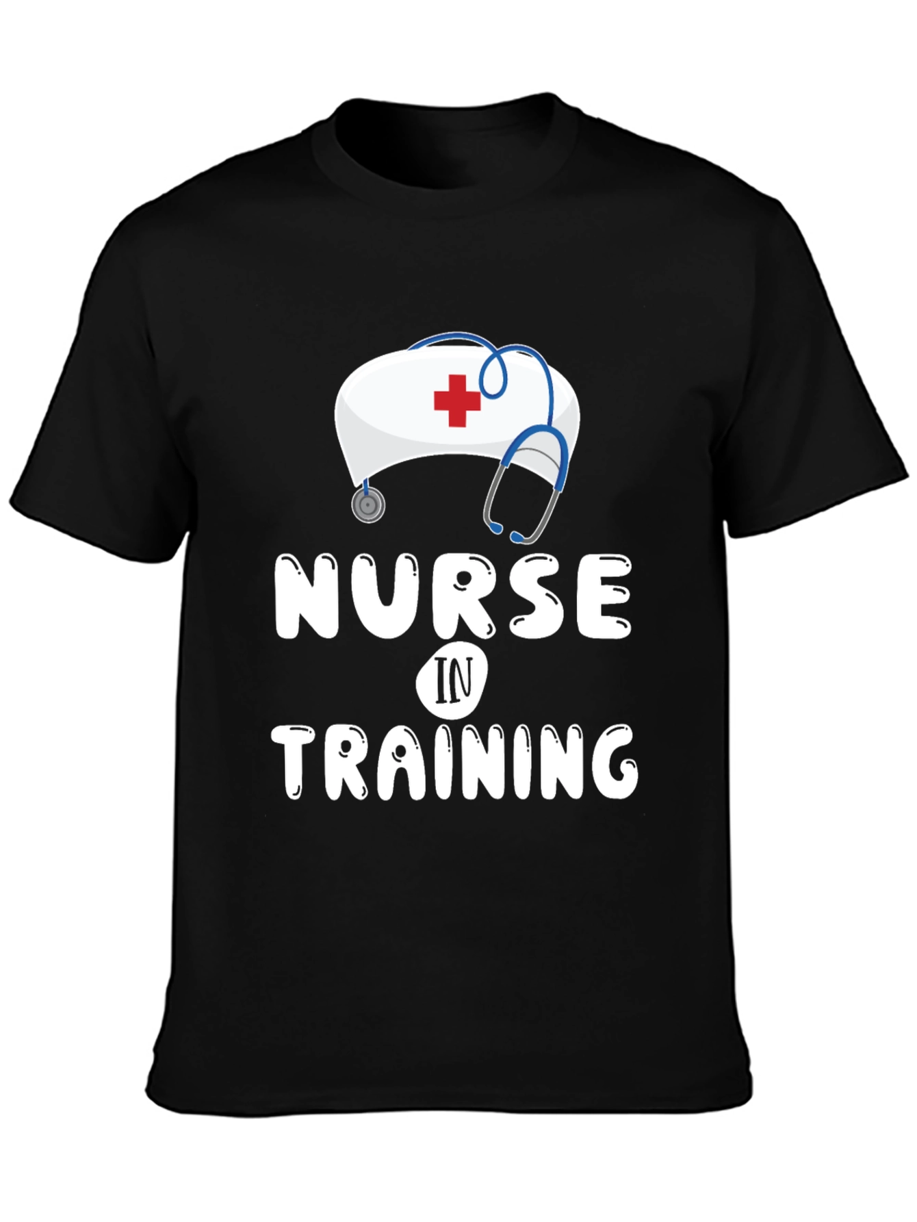 Black Nurse in Training Graphic T-Shirt - Medical Student Tee view 3