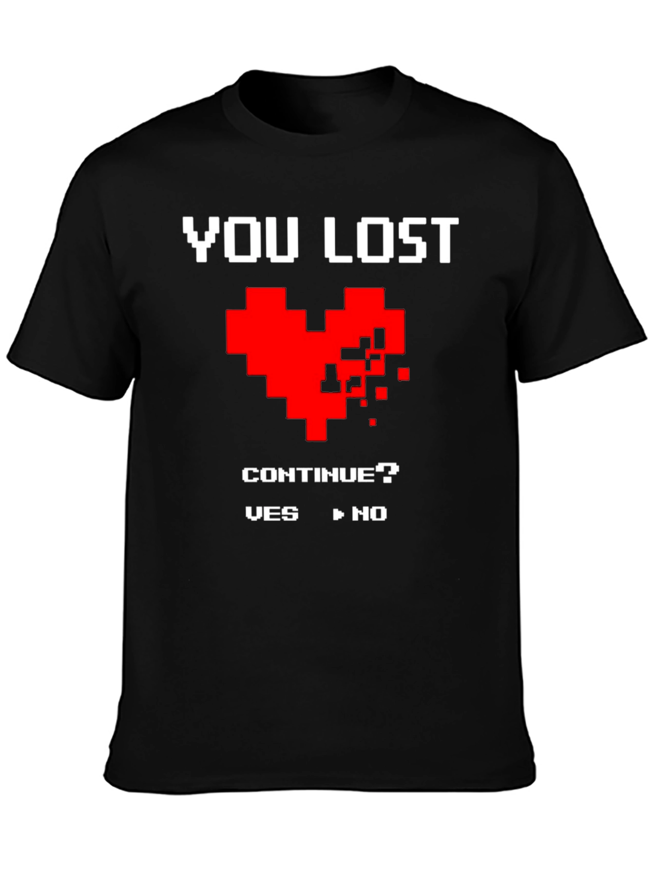 Black You Lost Heart Gamer T-Shirt view 3