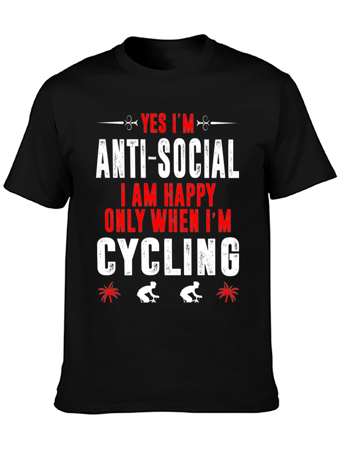 Black Anti-Social Cyclist Graphic T-Shirt view 3