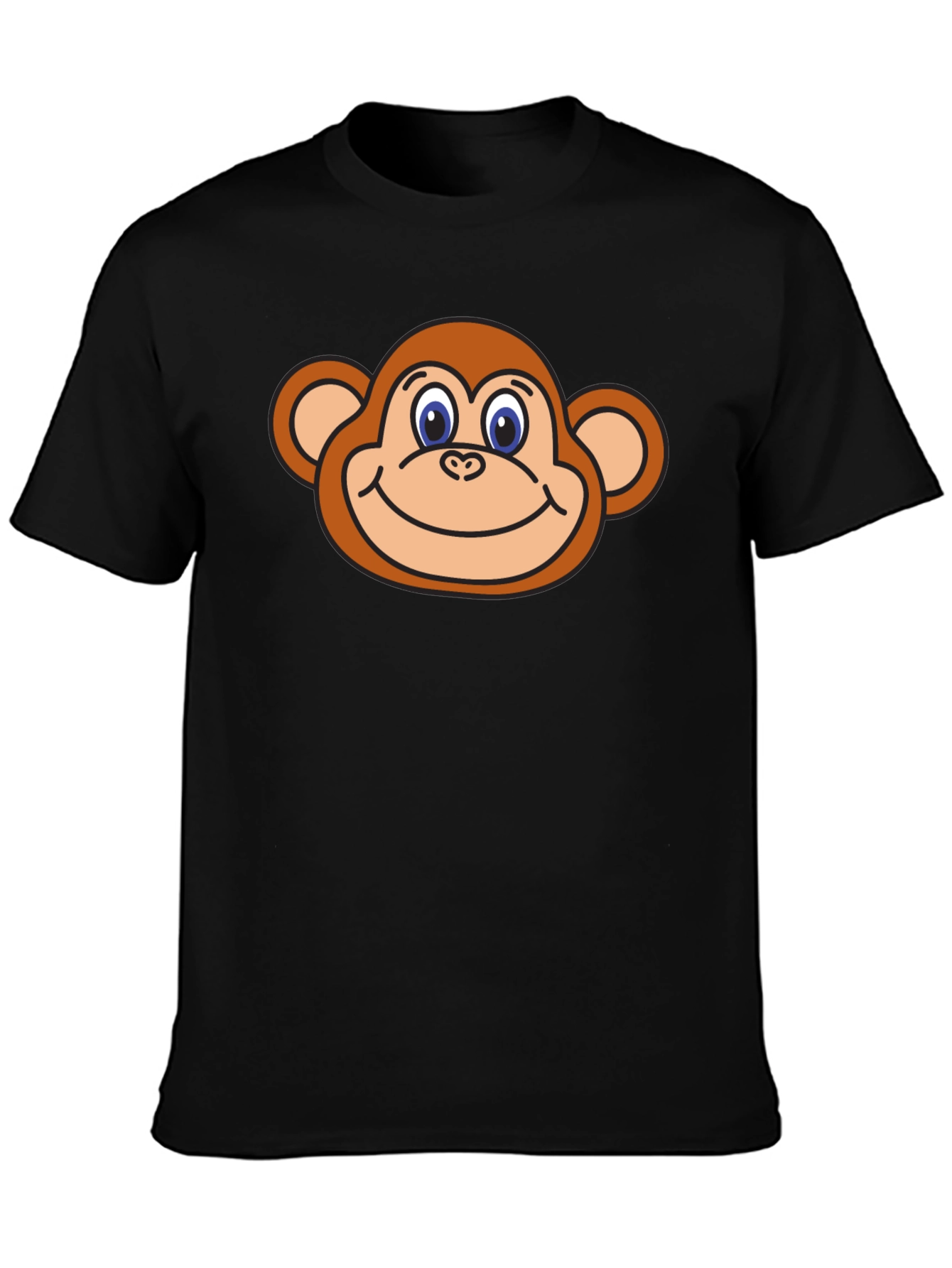 Black Monkey Face Graphic T-Shirt - Black Cotton Tee view 3