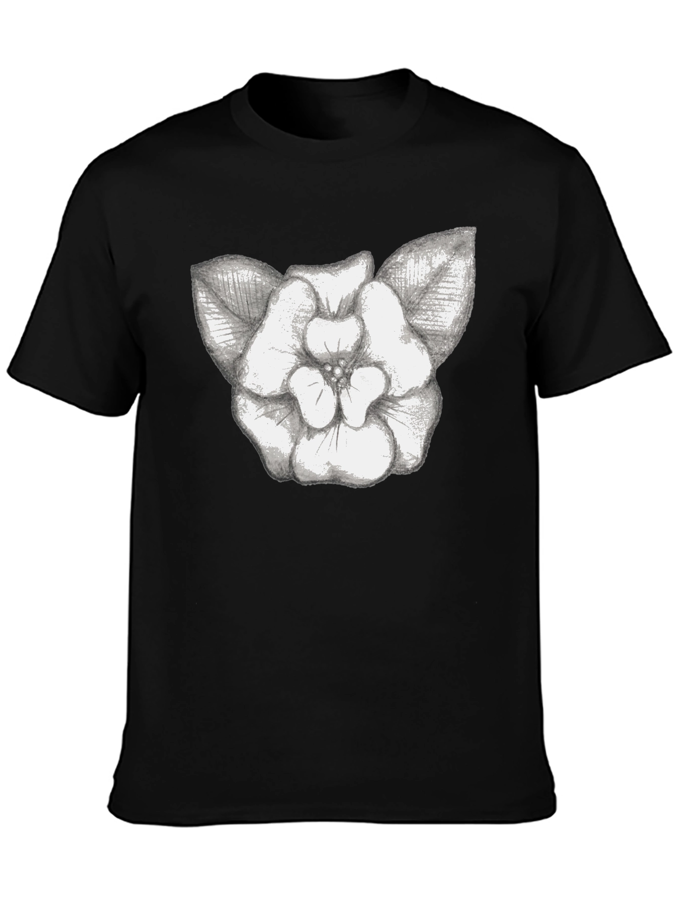 Black Floral Graphic Print Tee view 3