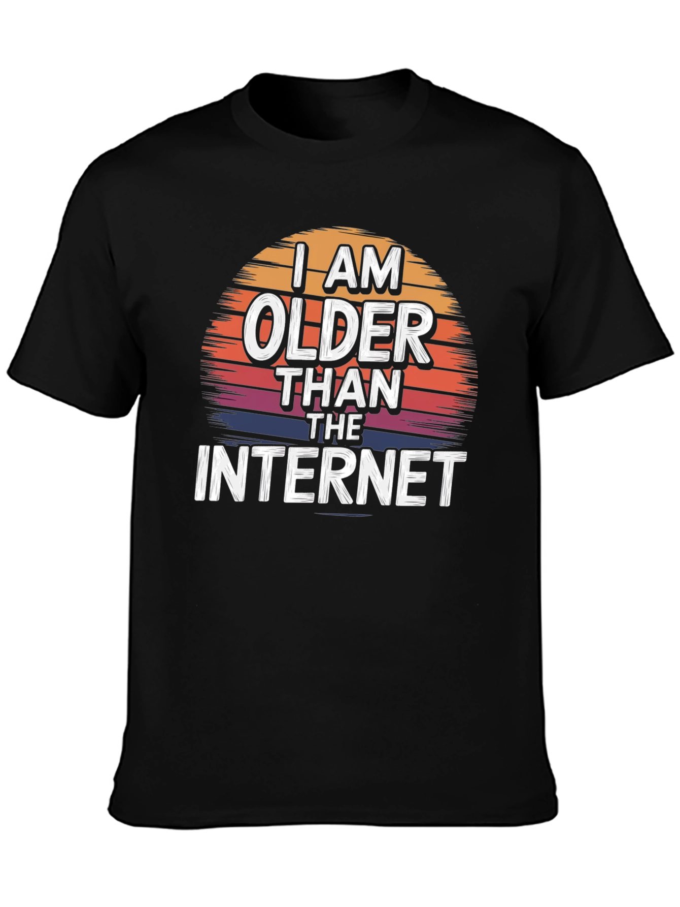Black I Am Older Than The Internet Black T-Shirt view 3