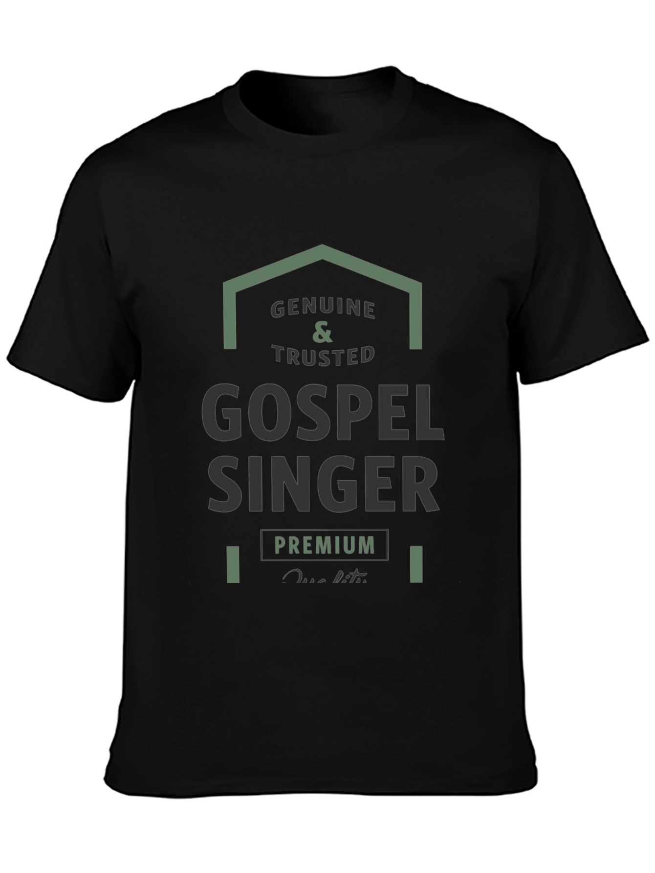 Black Genuine Gospel Singer Premium T-Shirt view 3