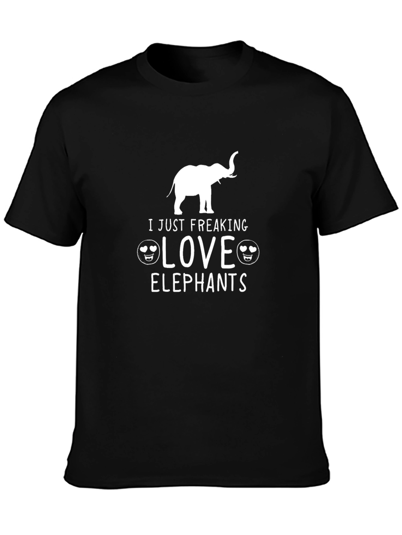 Black I Just Freaking Love Elephants Graphic Tee view 3