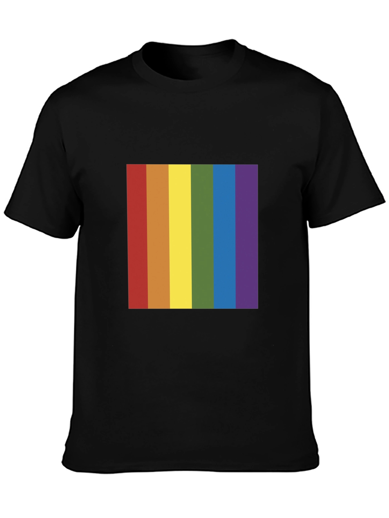 Black Rainbow Pride T-Shirt - Black Crew Neck Tee view 3
