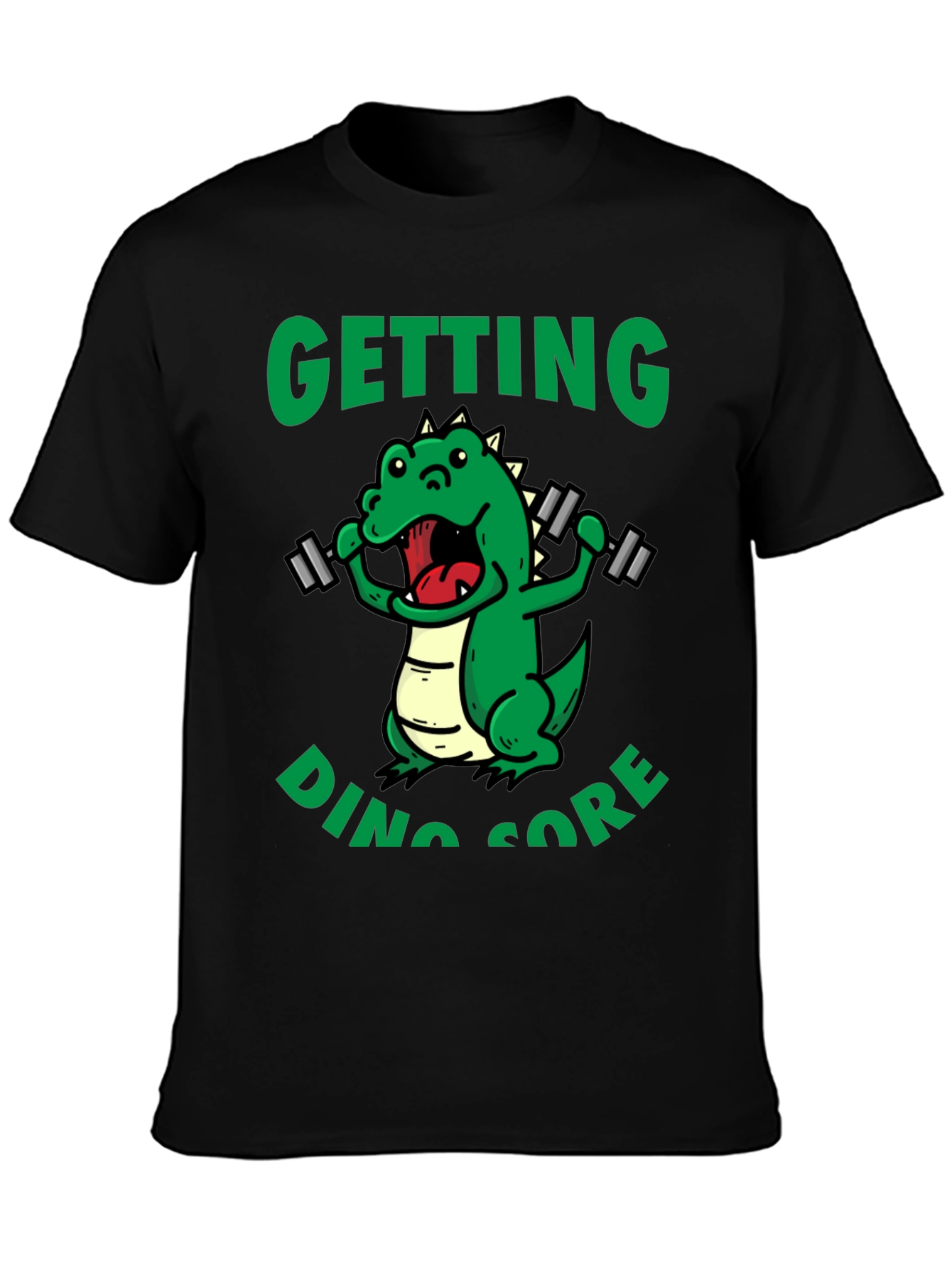 Black Getting Dino Sore T-Shirt - Black view 3