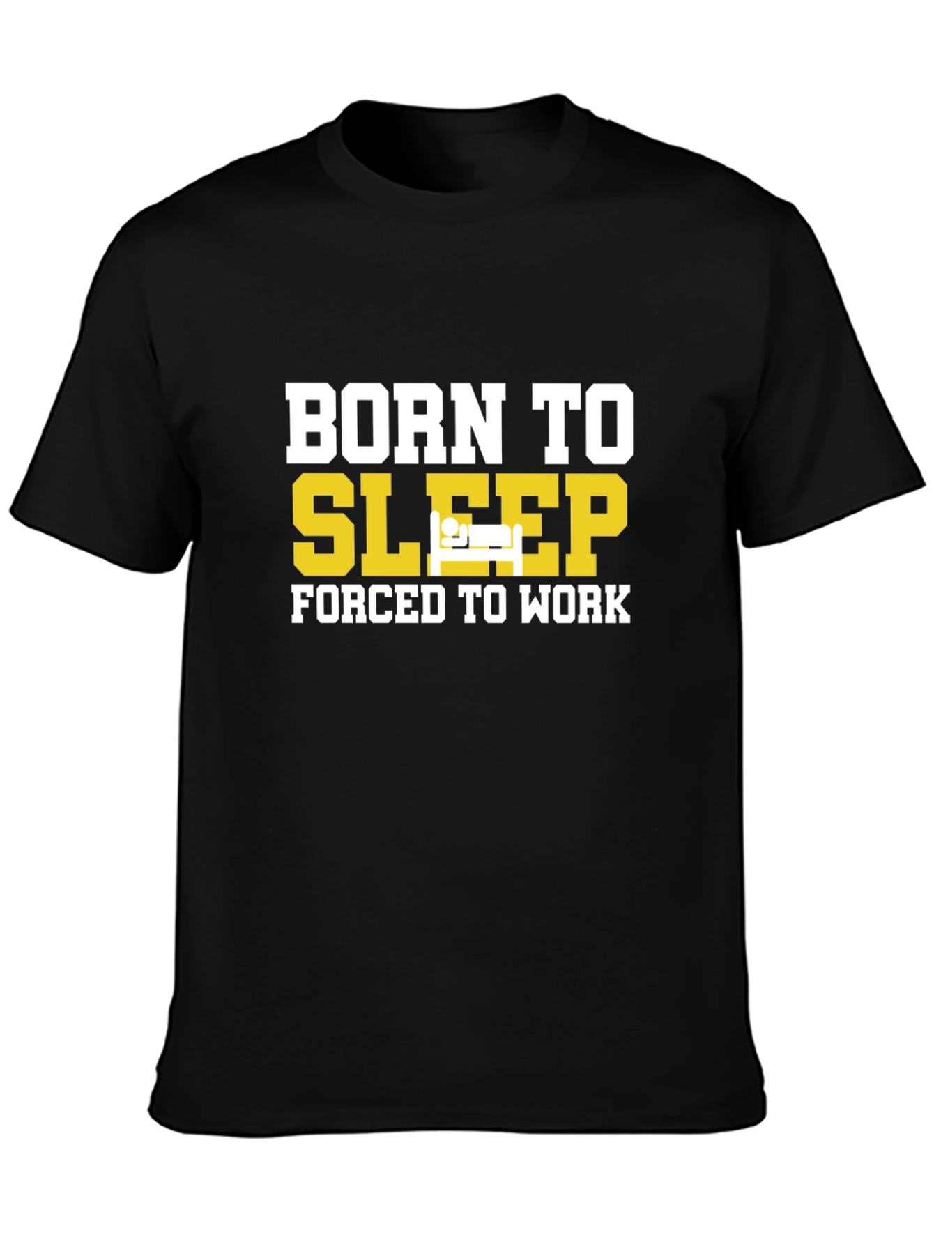 Black Born To Sleep T-Shirt - Humorous Graphic Tee view 3