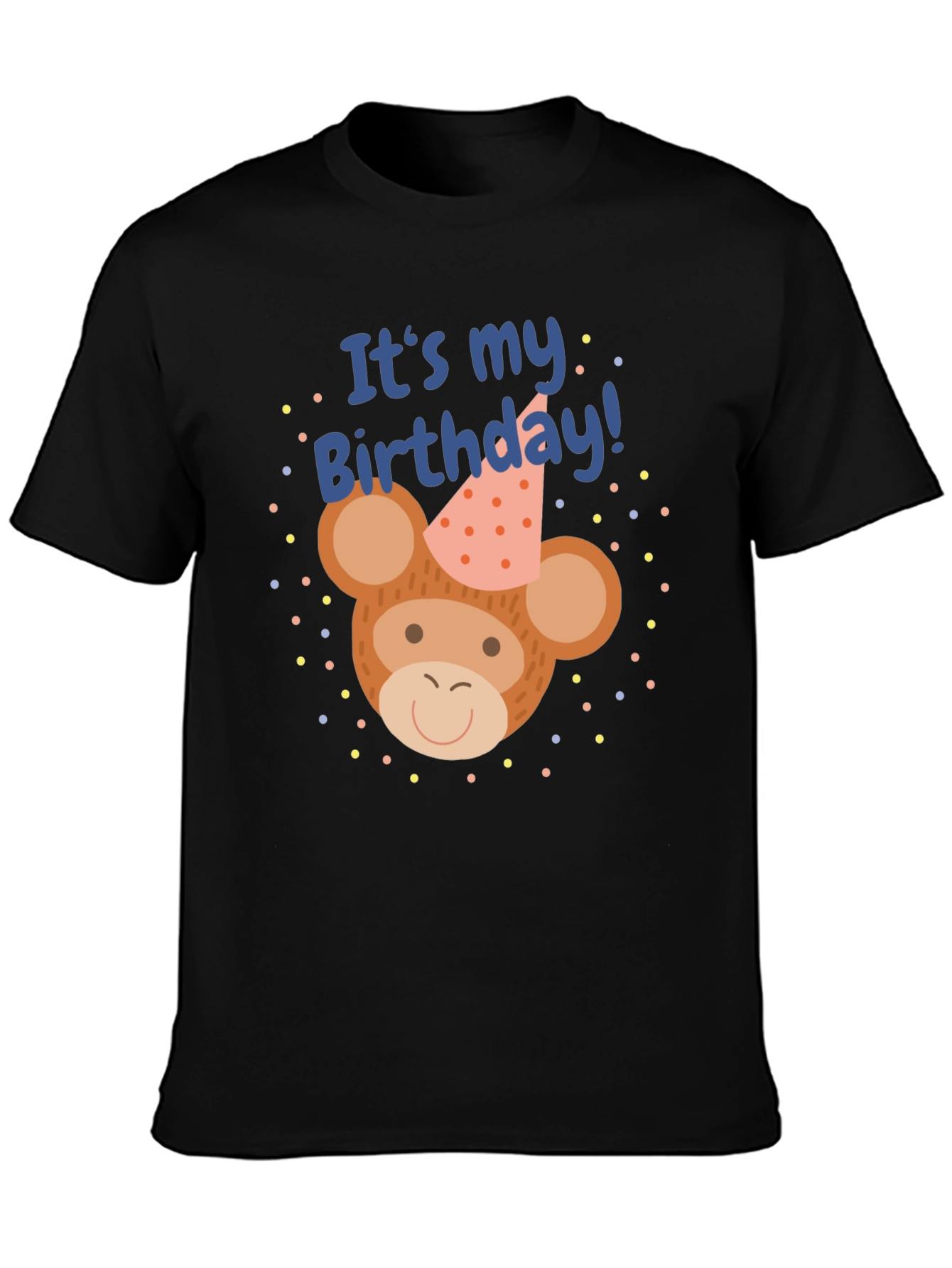 Black It's My Birthday Monkey T-Shirt view 3