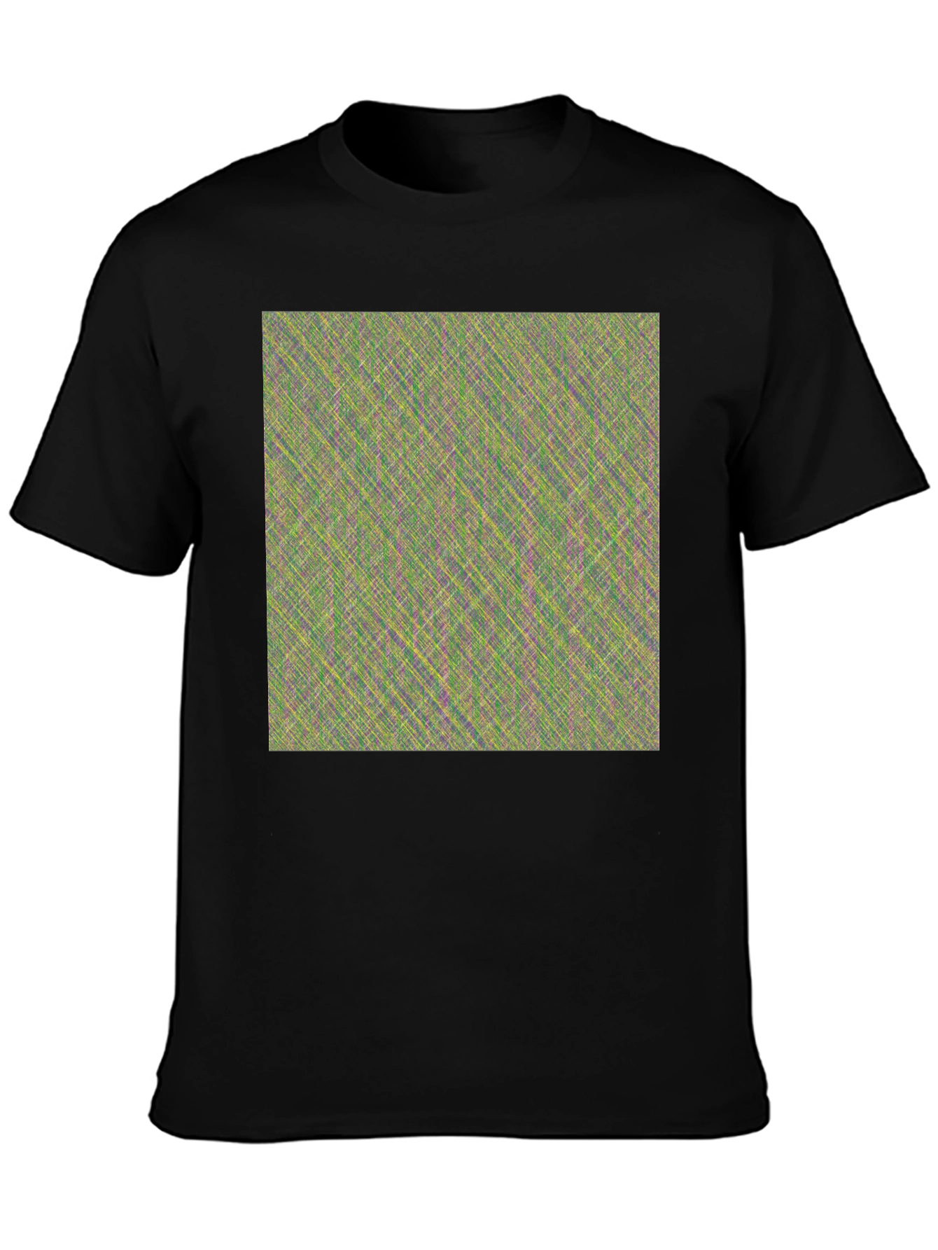 Black Abstract Pattern Crew Neck T-Shirt view 3