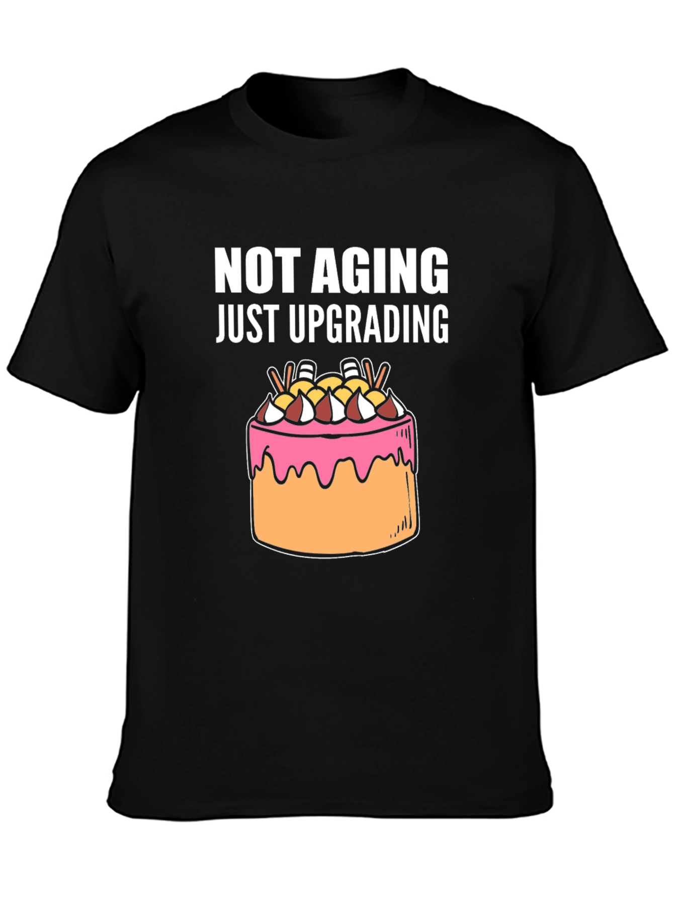 Black Not Aging Upgrading Graphic Tee view 3