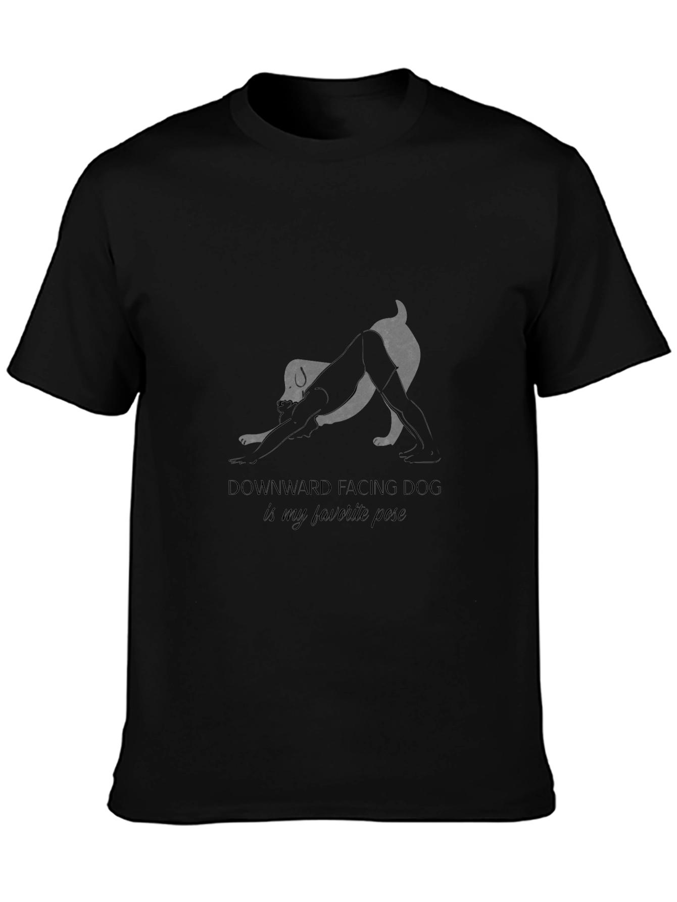 Black Downward Facing Dog T-Shirt view 3