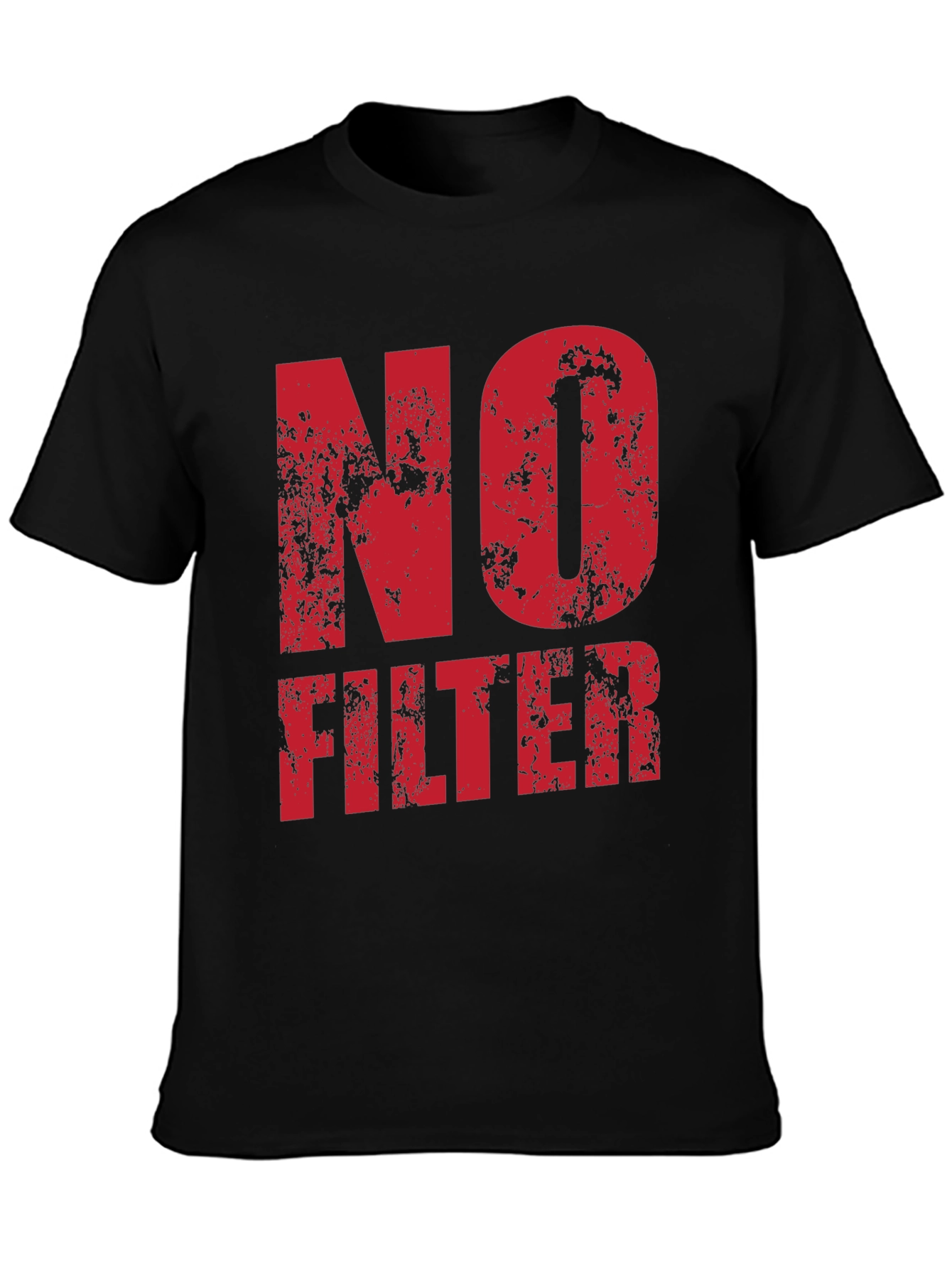 Black No Filter Graphic Tee - Black Cotton T-Shirt view 3