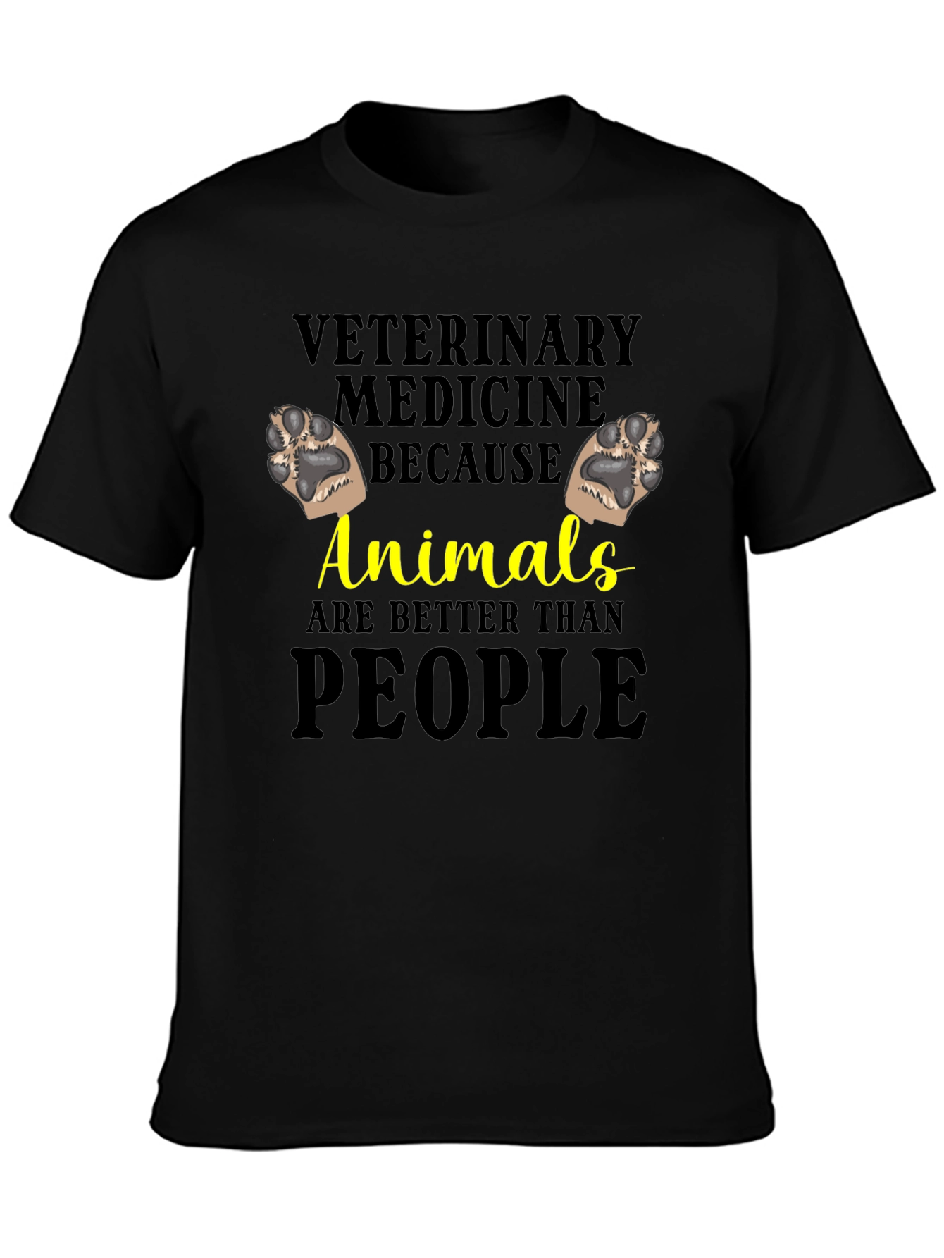 Black Veterinary Medicine Animals Tee view 3