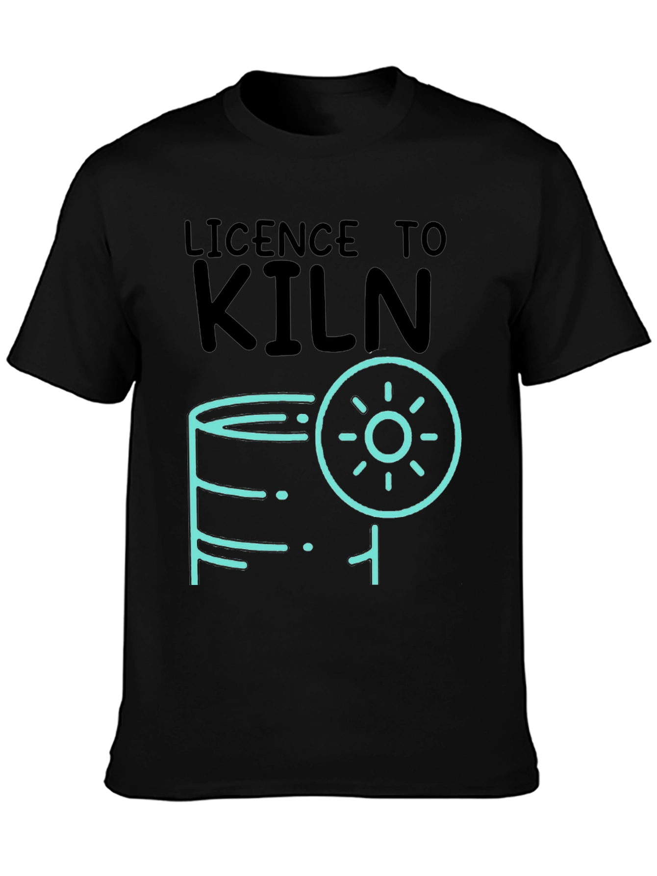 Black Licence to Kiln Graphic T-Shirt - Pottery Lover Tee view 3