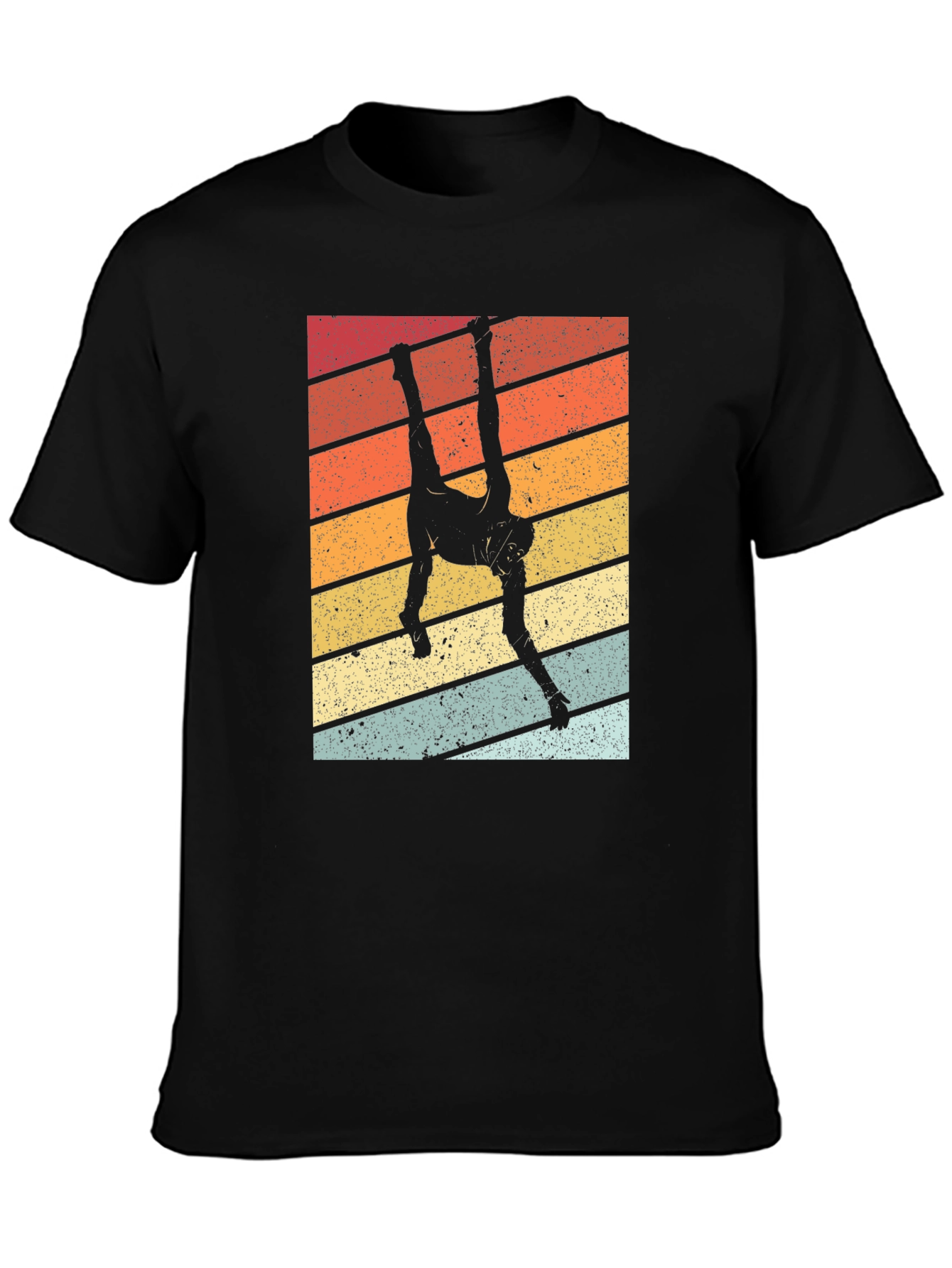 Black Retro Gibbon T-Shirt - Vintage Style Ape Tee view 3