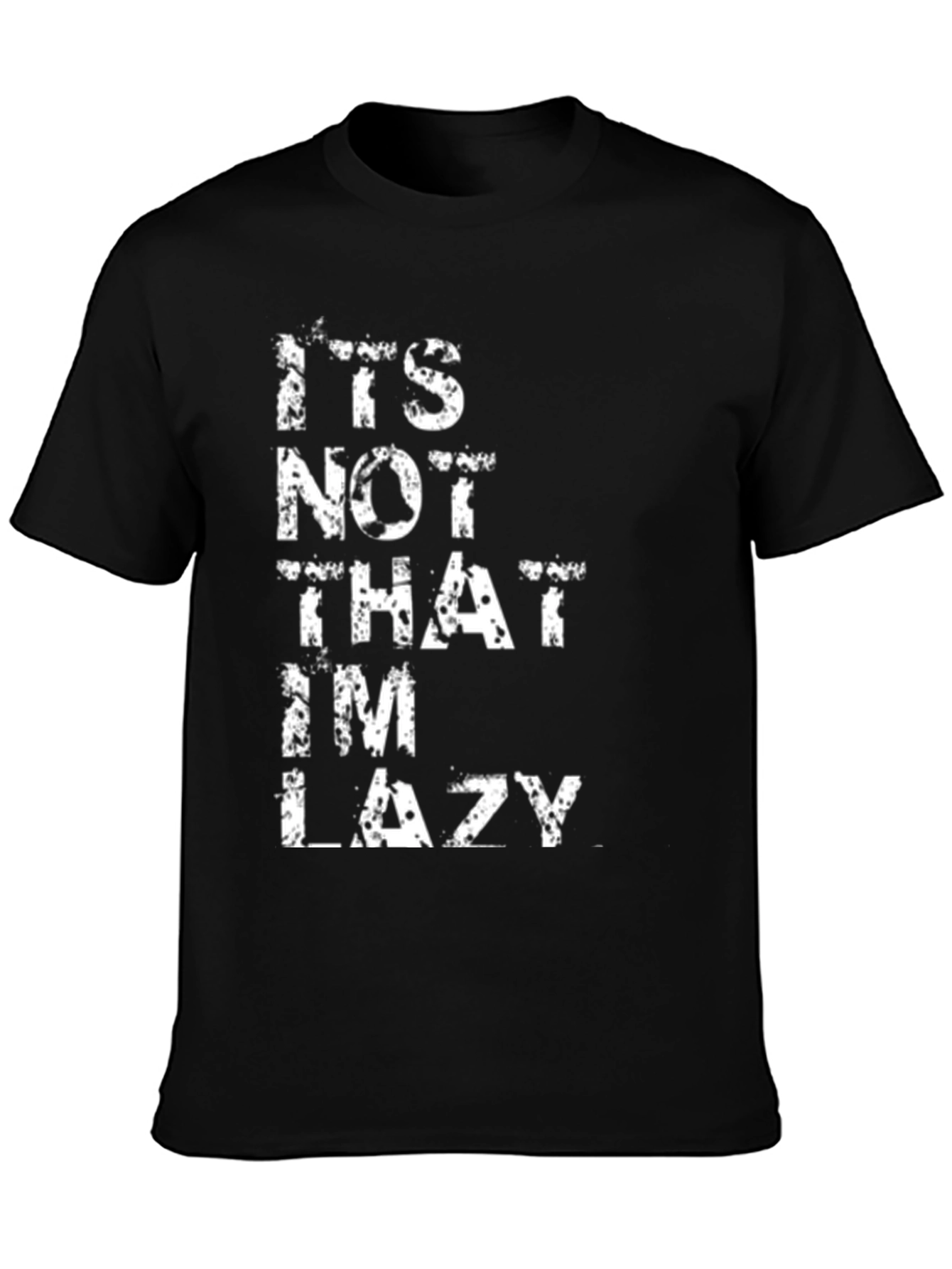 Black Funny Lazy Statement Black Graphic Tee view 3
