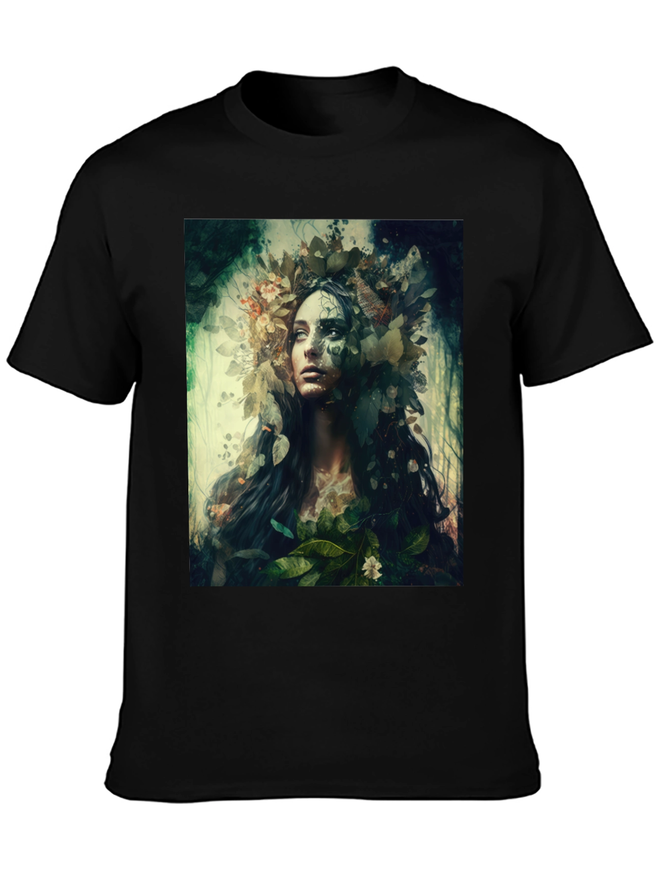 Black Nature Goddess Graphic T-Shirt view 3