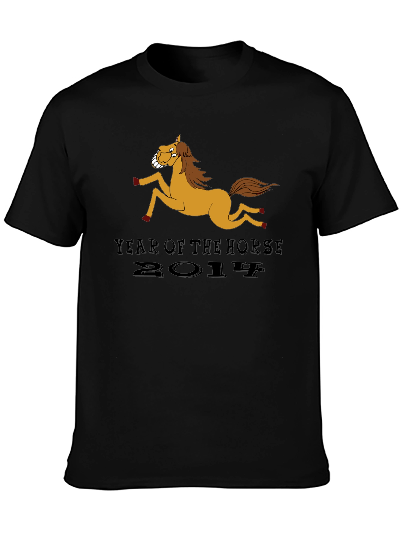 Black Year of the Horse 2014 Black T-Shirt view 3