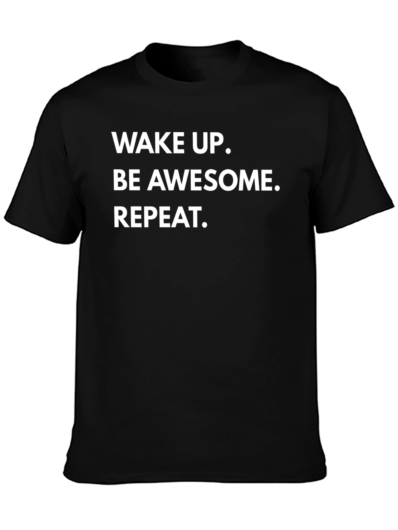 Black Wake Up, Be Awesome, Repeat Graphic Tee view 3