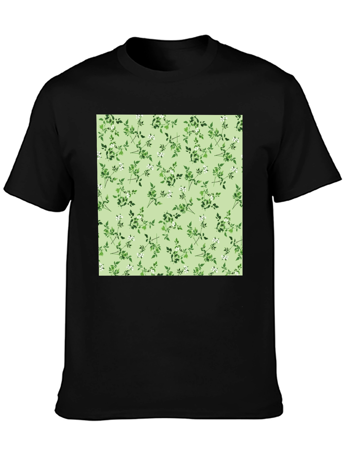 Black Floral Print Tee - Stylish & Comfortable view 3