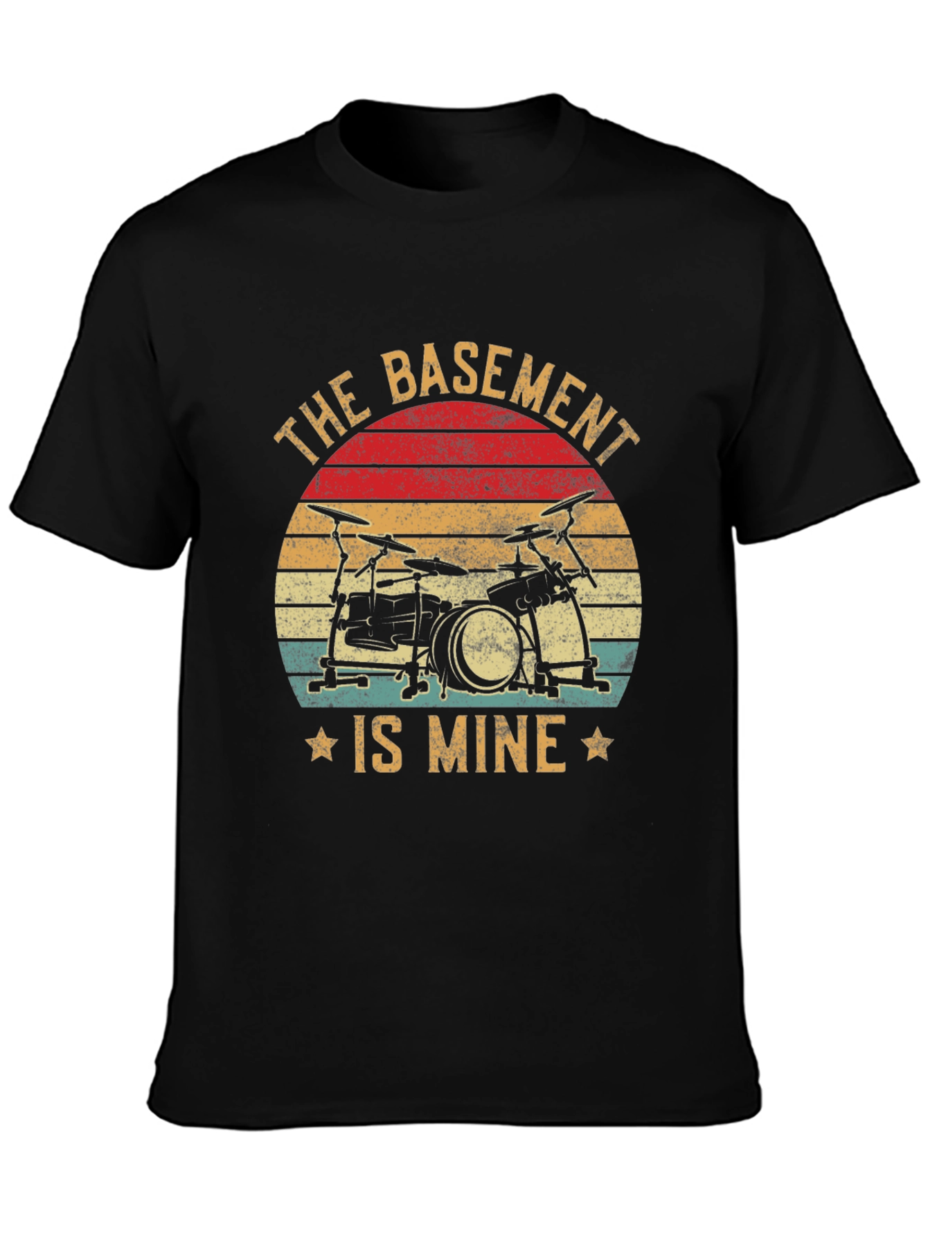 Black The Basement is Mine Drummer T-Shirt view 3