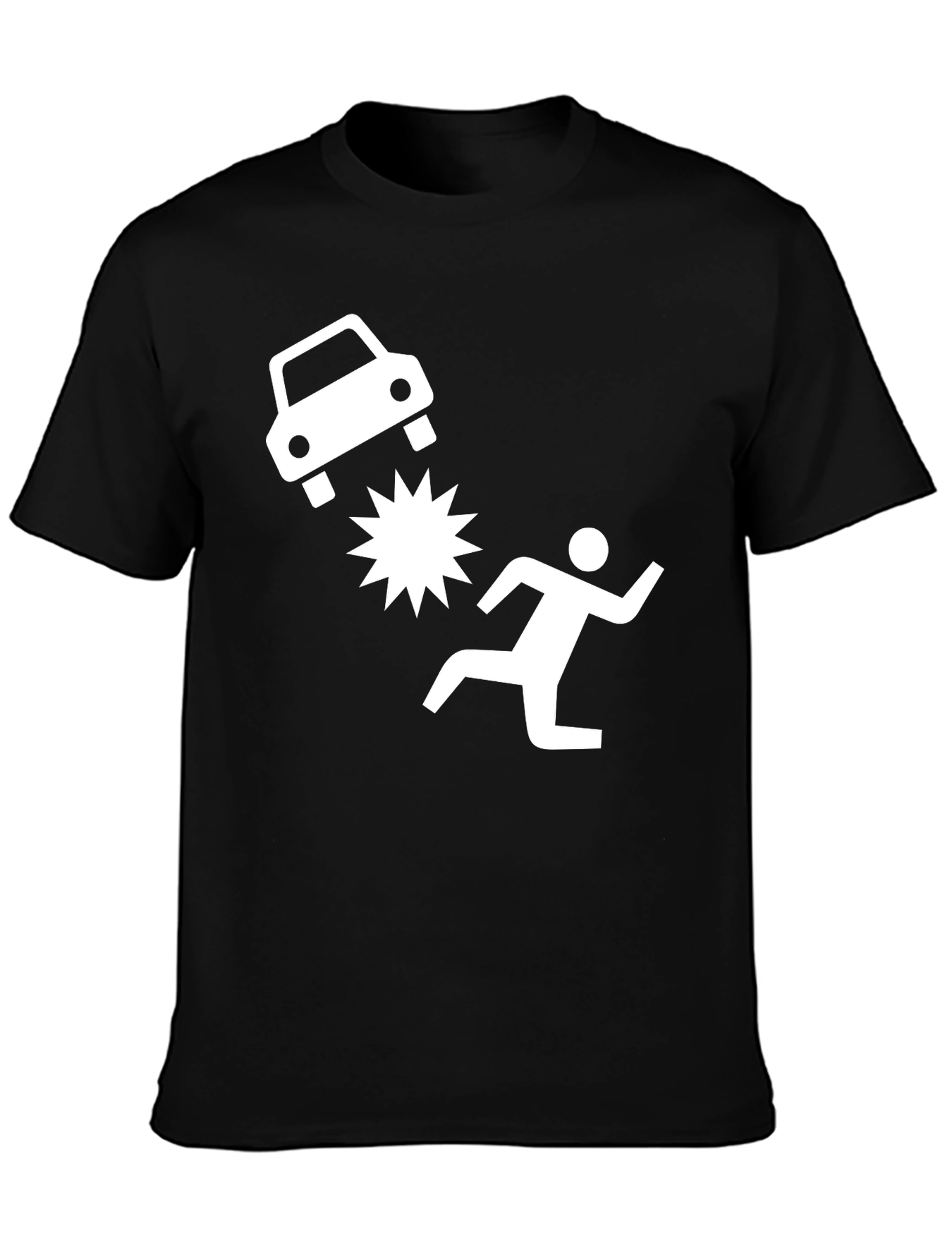 Black Funny Car Crash T-Shirt Humor Run view 3