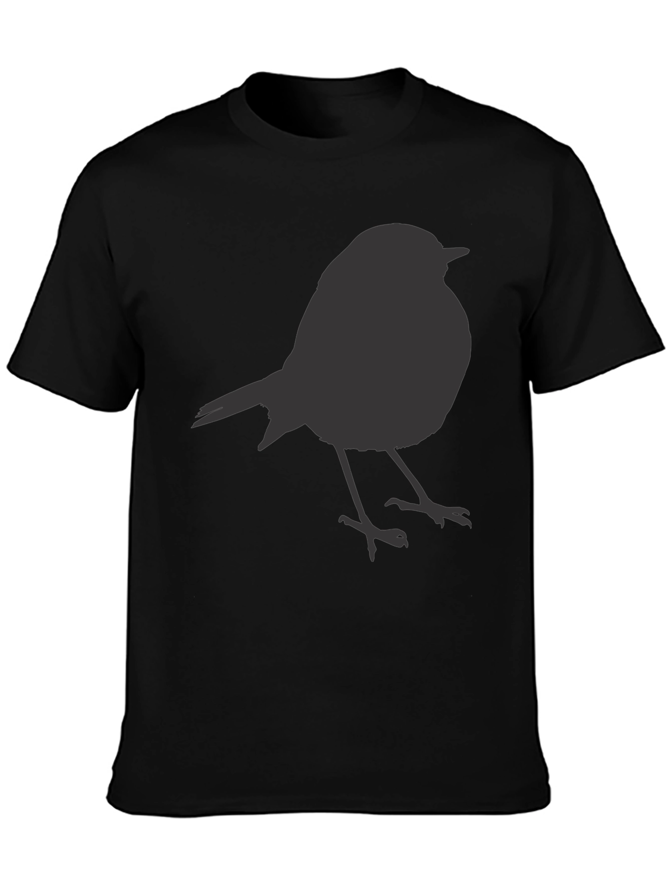 Black Bird Silhouette Black T-Shirt - Stylish Casual Tee view 3