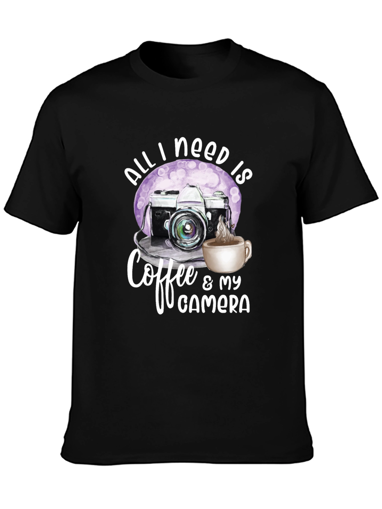Black Coffee & Camera Graphic Tee - Photographer's Essential view 3