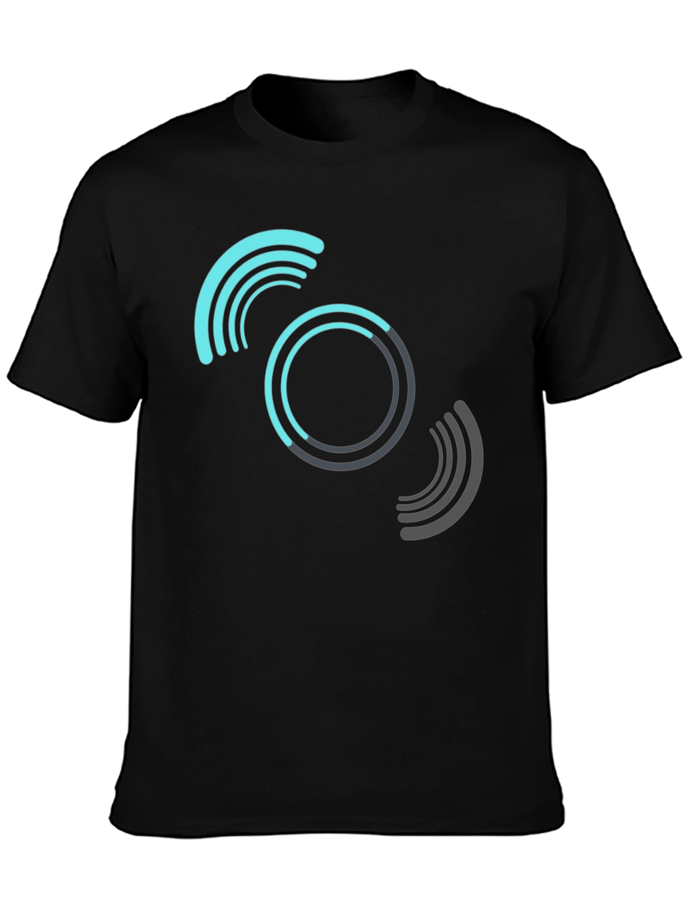 Black Abstract Graphic Print Black T-Shirt view 3