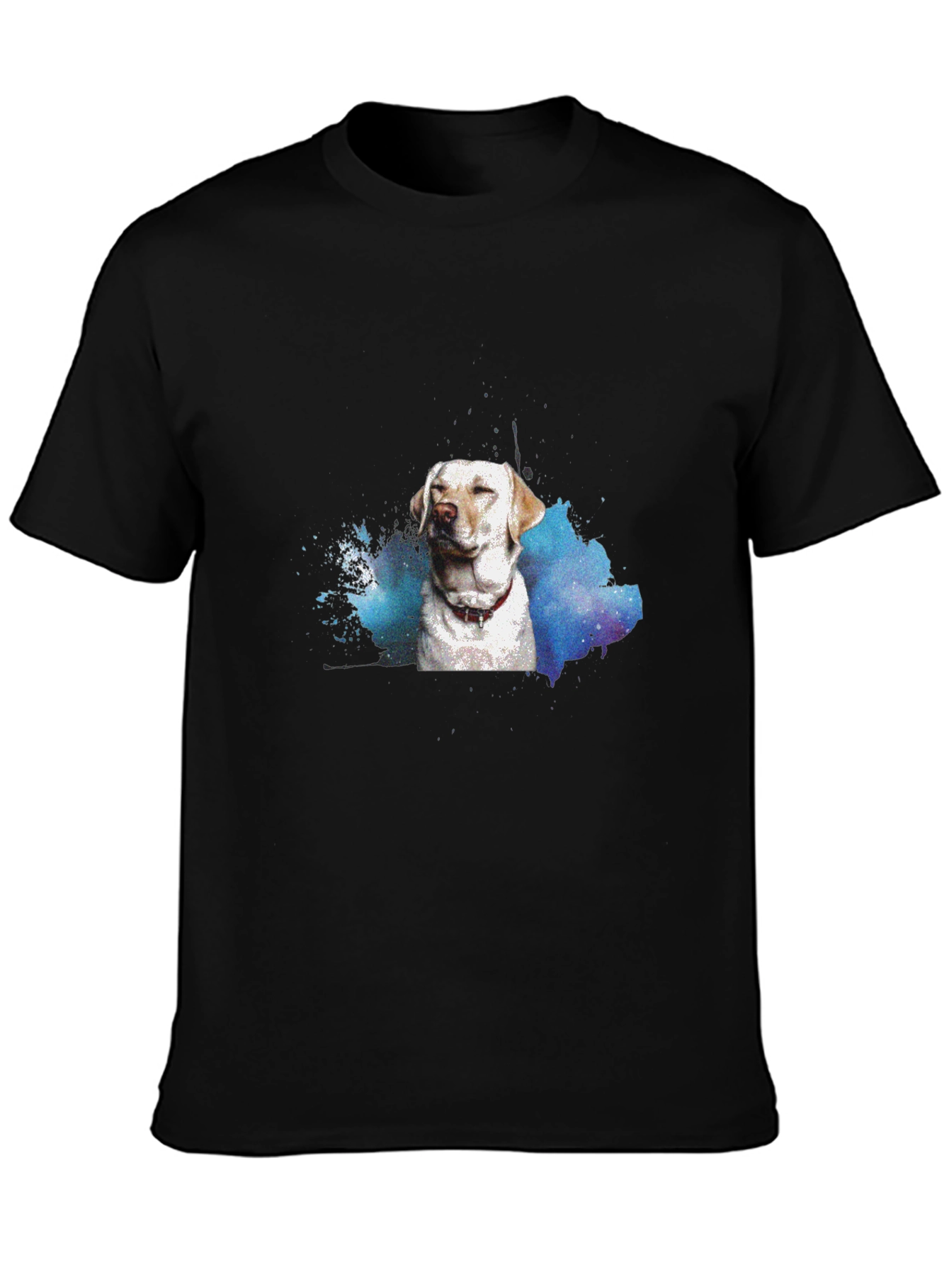 Black Dog Watercolor Black T-Shirt view 3