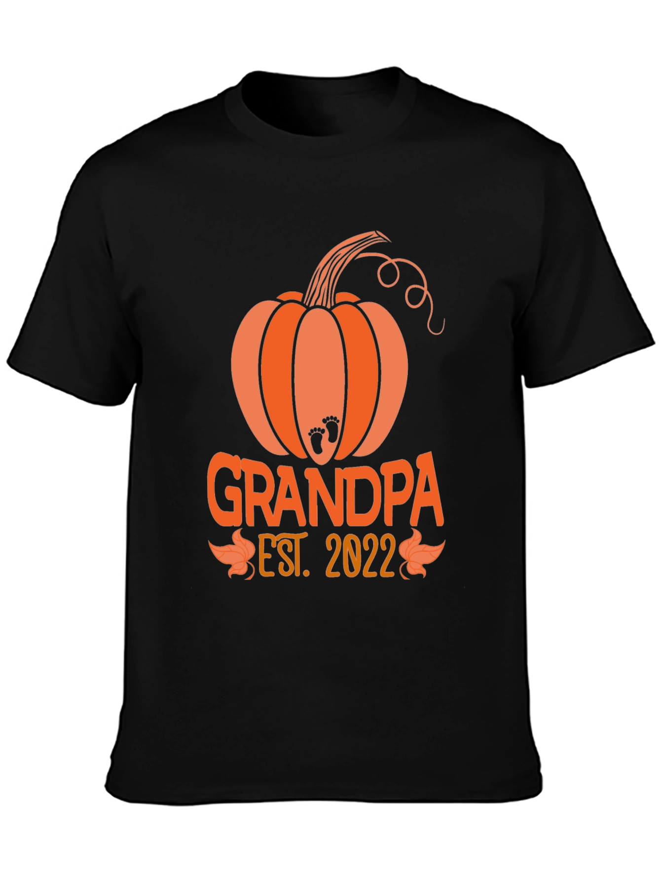 Black Grandpa Est. 2022 Pumpkin T-Shirt view 3