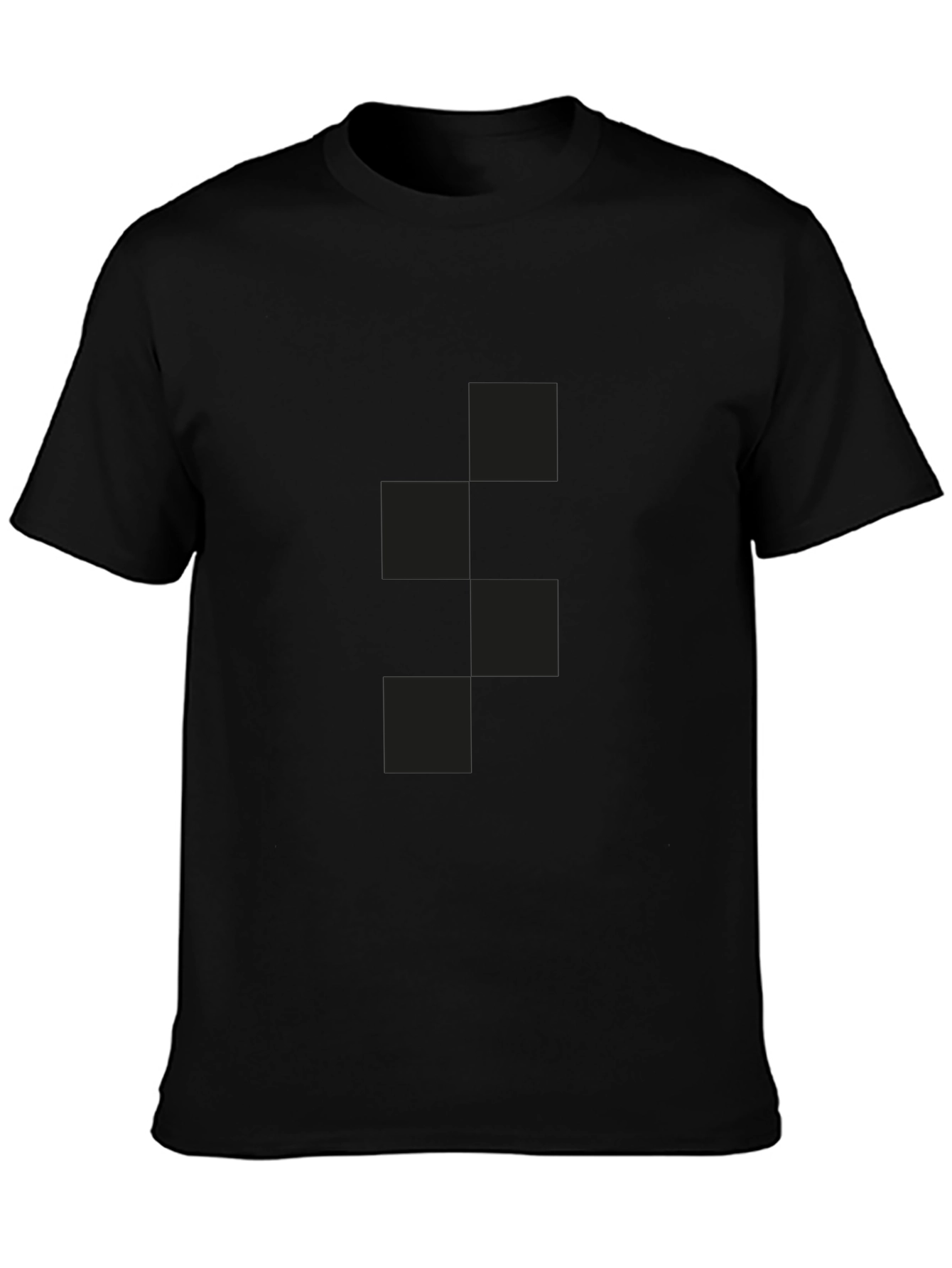 Black Men's Solid Black Crew Neck T-Shirt view 3
