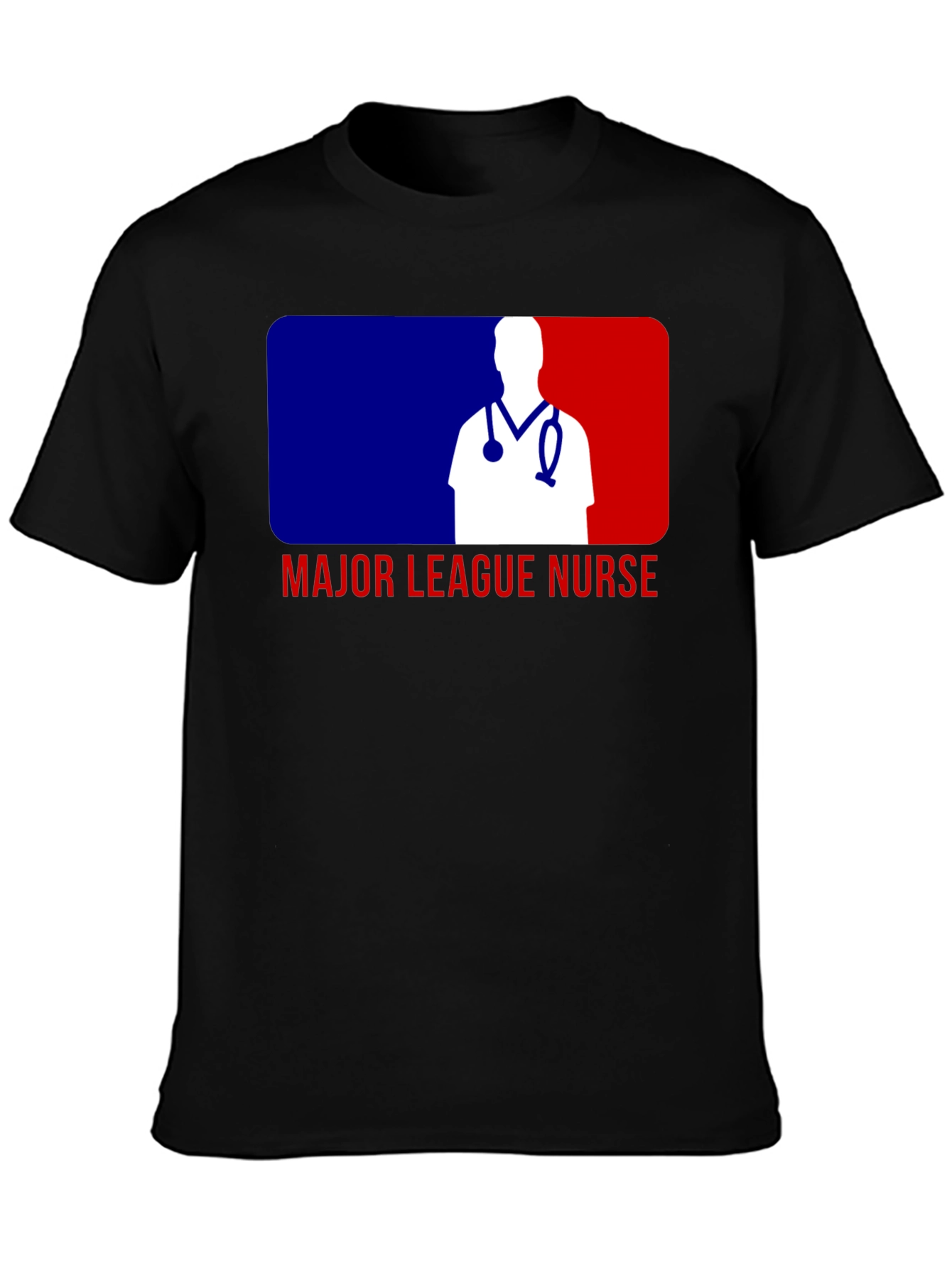 Black Major League Nurse T-Shirt - Baseball Inspired Design view 3