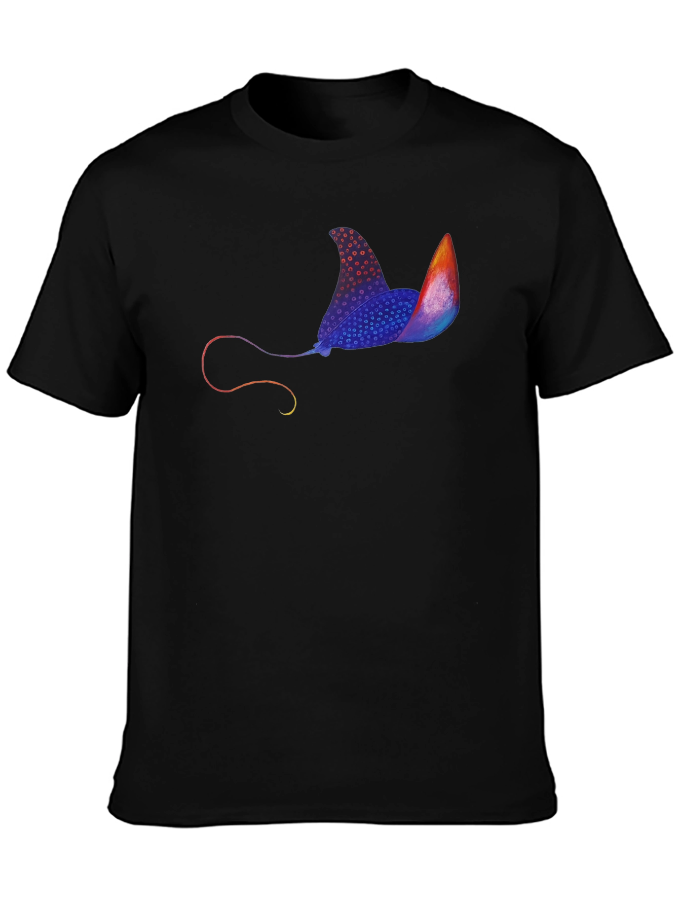 Black Manta Ray Graphic Print Black Tee view 3
