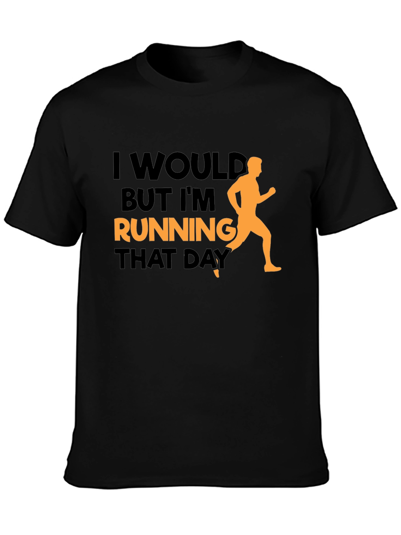Black Funny Running Graphic T-Shirt  view 3
