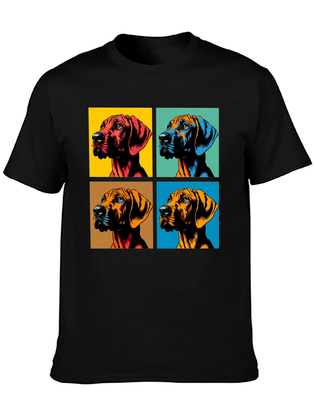 Black Pop Art Dog Portrait Graphic Tee view 3
