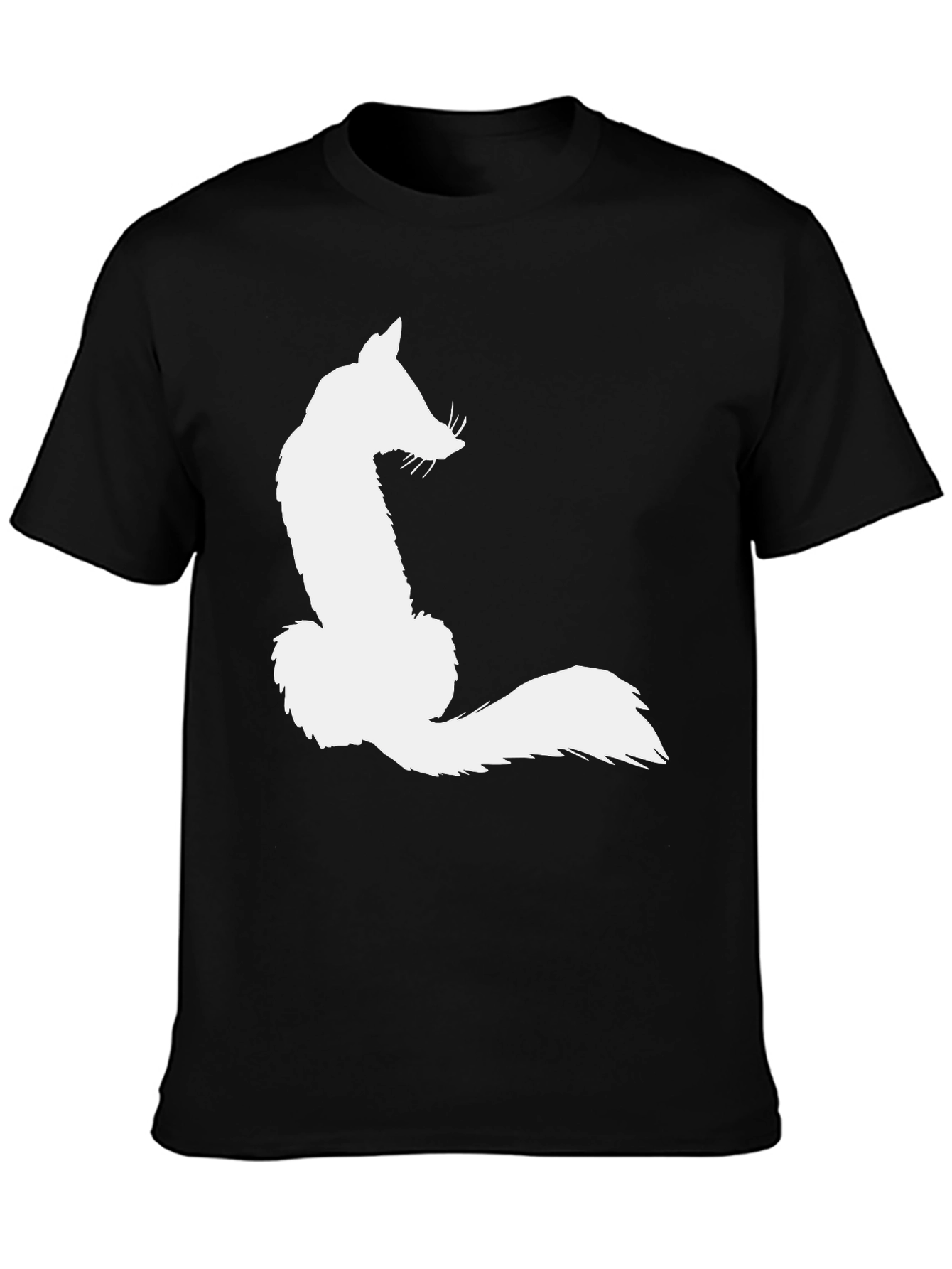 Black Fox Silhouette Graphic Tee - Black Cotton Blend view 3