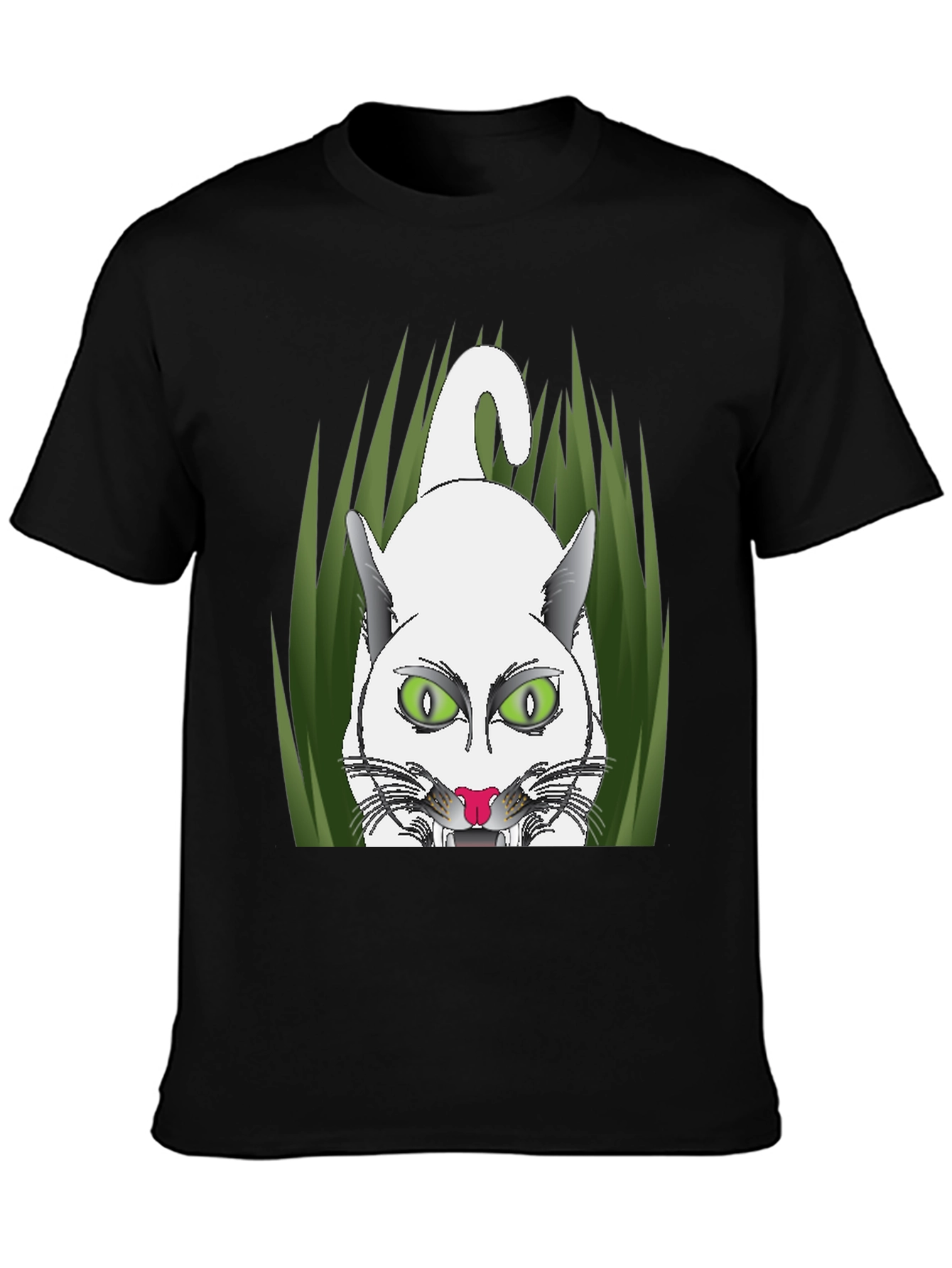 Black Black T-Shirt with Cat Graphic view 3